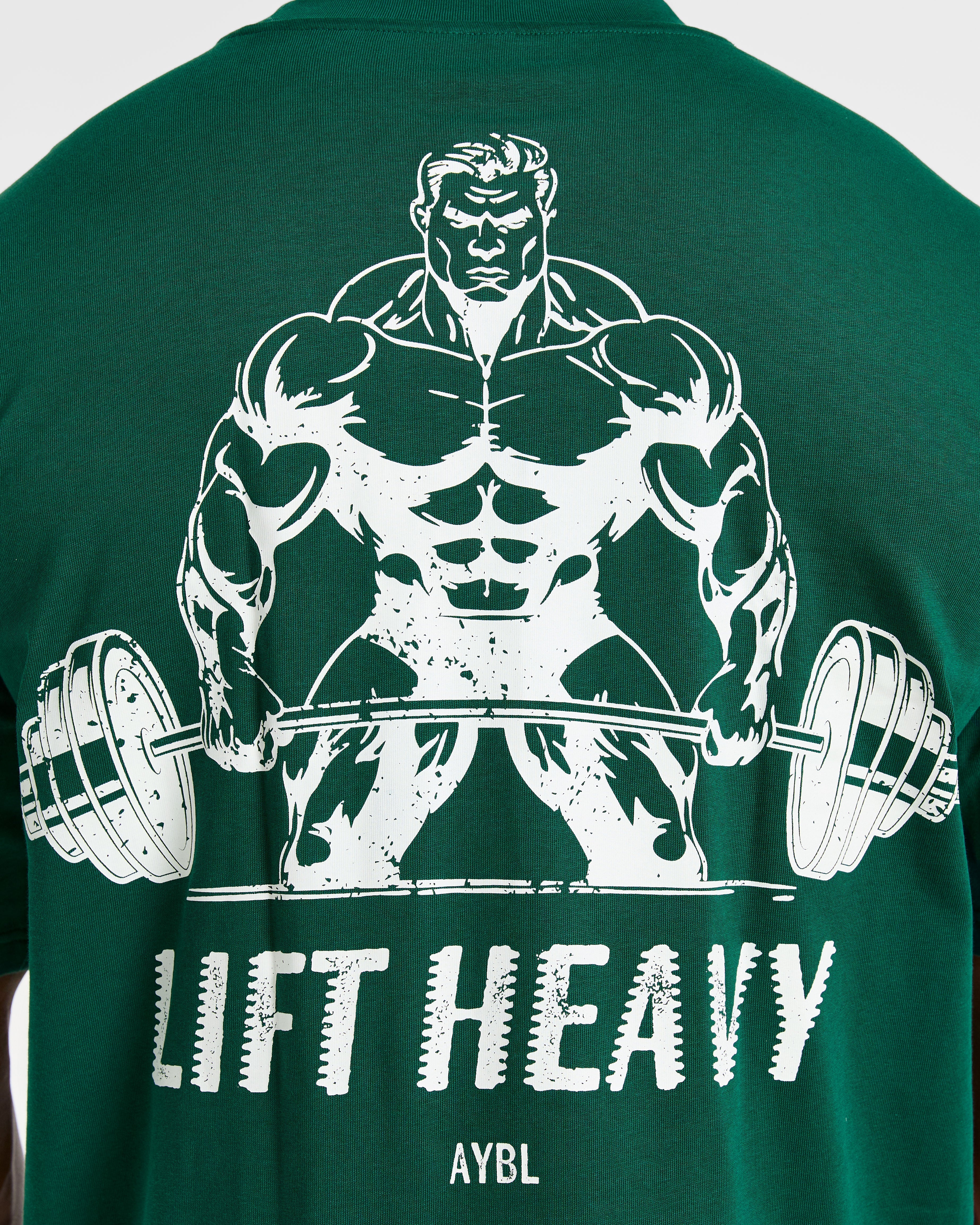 Lift Heavy Oversized T Shirt - Forest Vert