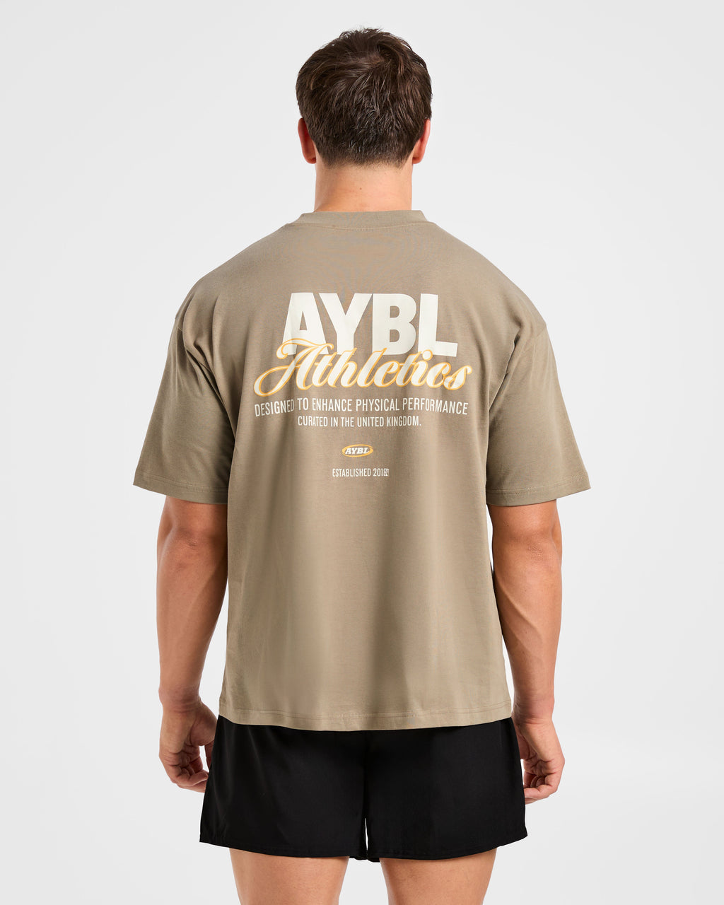Athletics Script Oversized T Shirt - Olive Sand