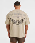 Future Fitness Oversized T Shirt - Dusty Sand