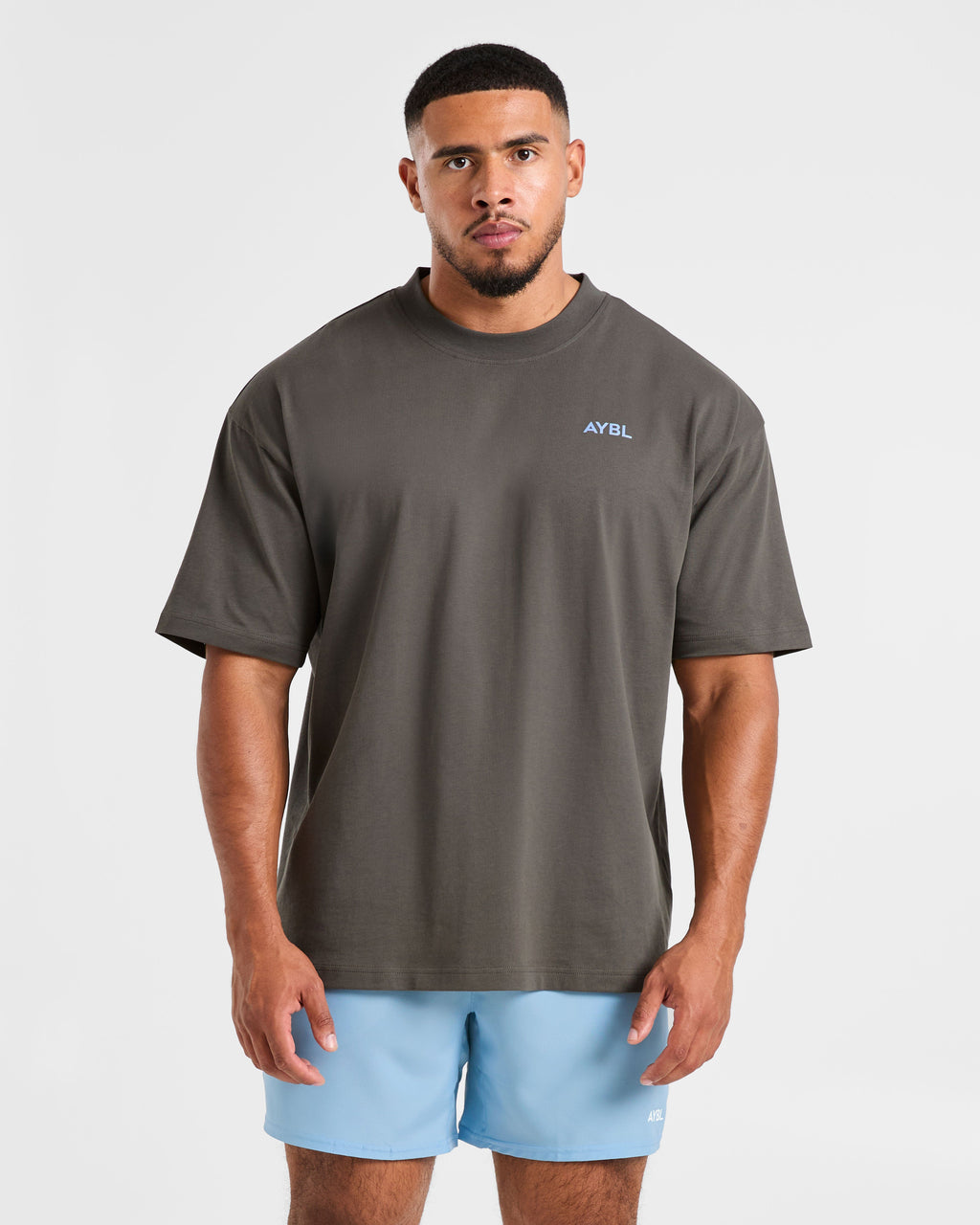 Essential Oversized T Shirt - Charcoal/Cornflower Bleu