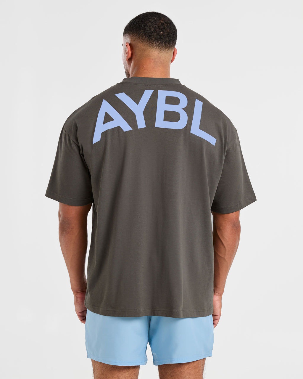 Essential Oversized T Shirt - Charcoal/Cornflower Bleu