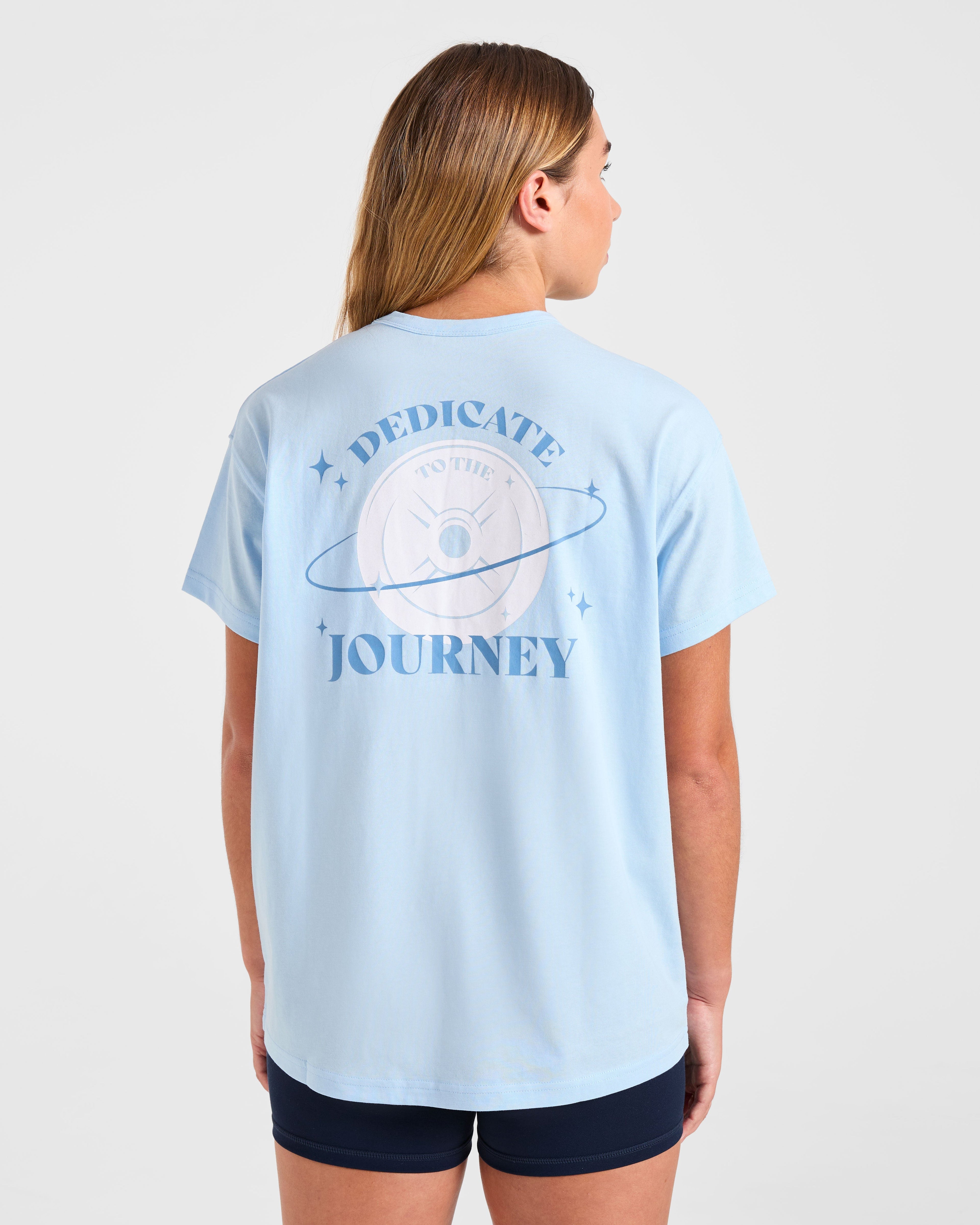Dedicate To The Journey Oversized T Shirt - Bleu