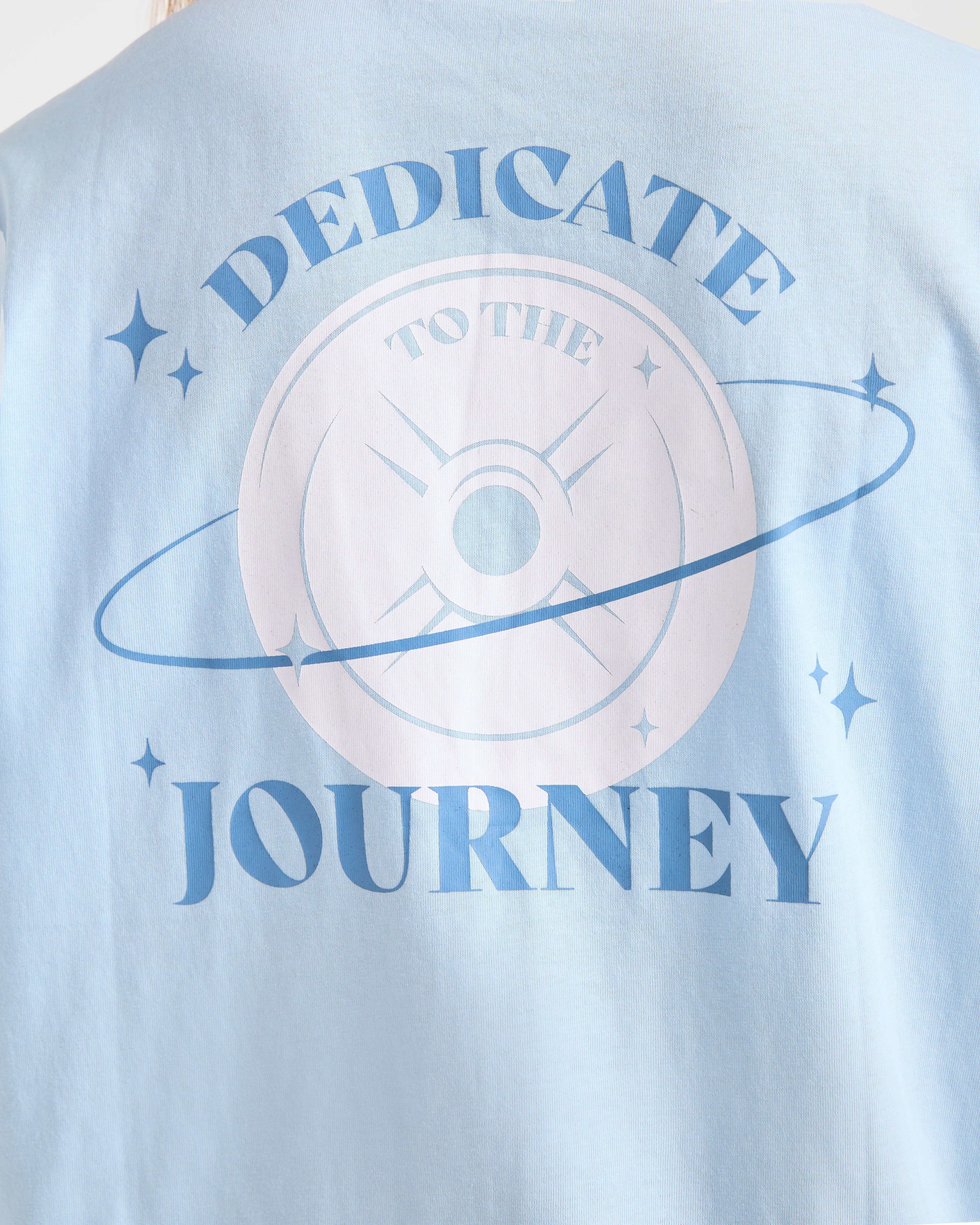 Dedicate To The Journey Oversized T Shirt - Bleu