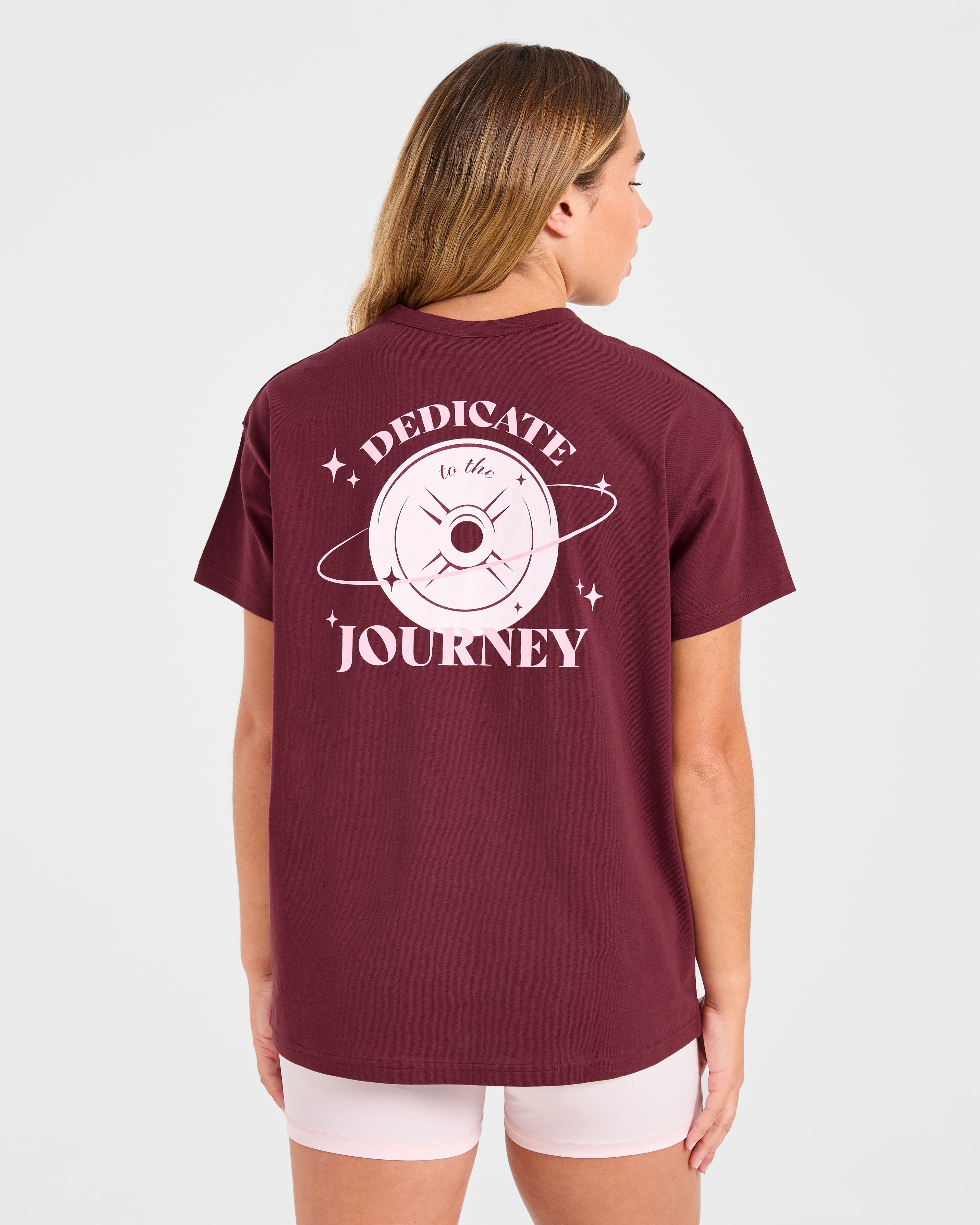 Dedicate To The Journey Oversized T Shirt - Bourgogne