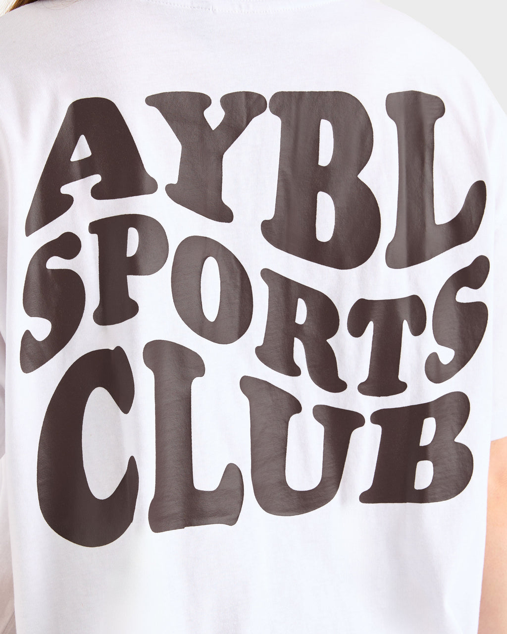 Sports Club Wavy Oversized T Shirt - Blanc/Cocoa Marron