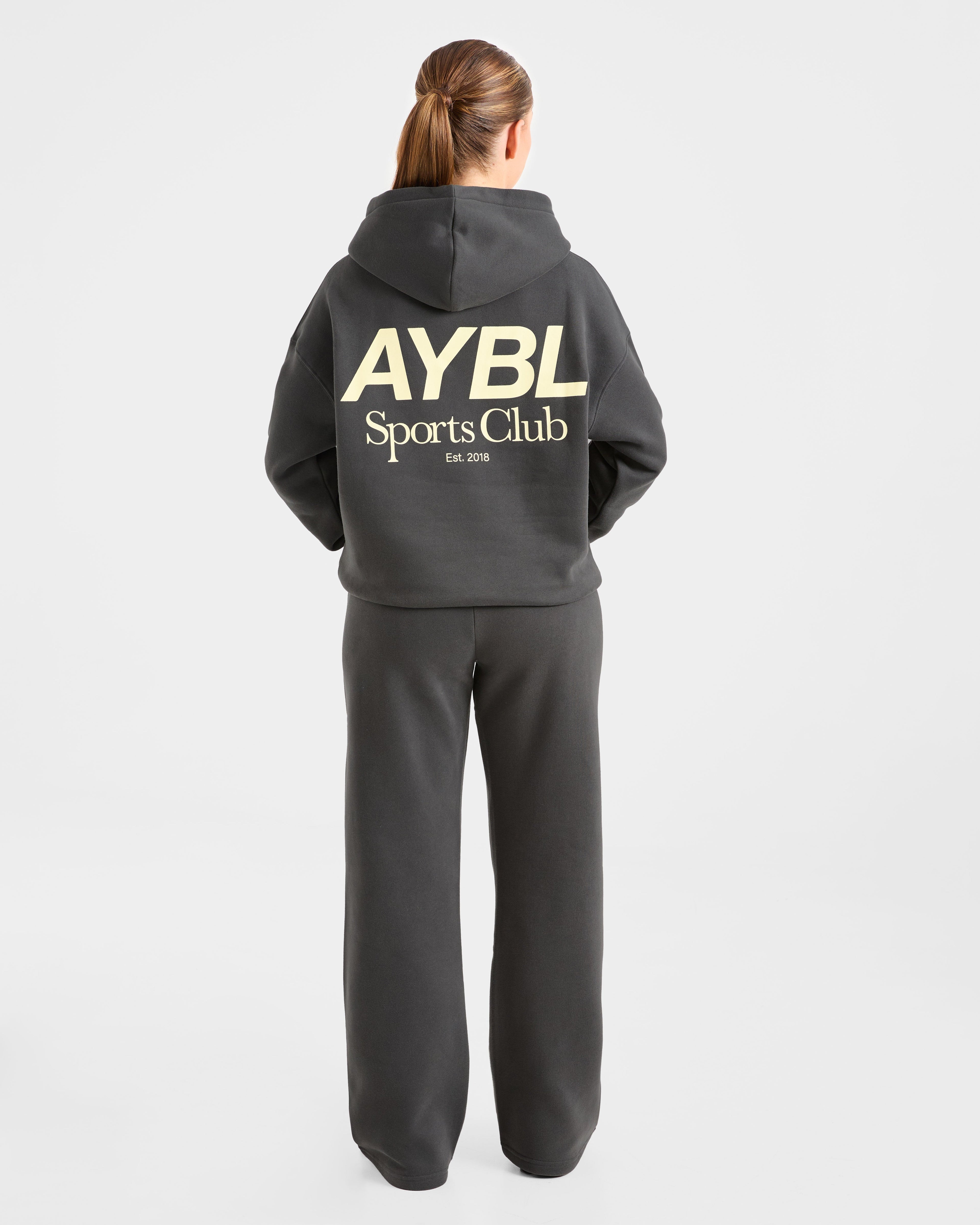 AYBL Sports Club Oversized Hoodie - Charcoal/Jaune