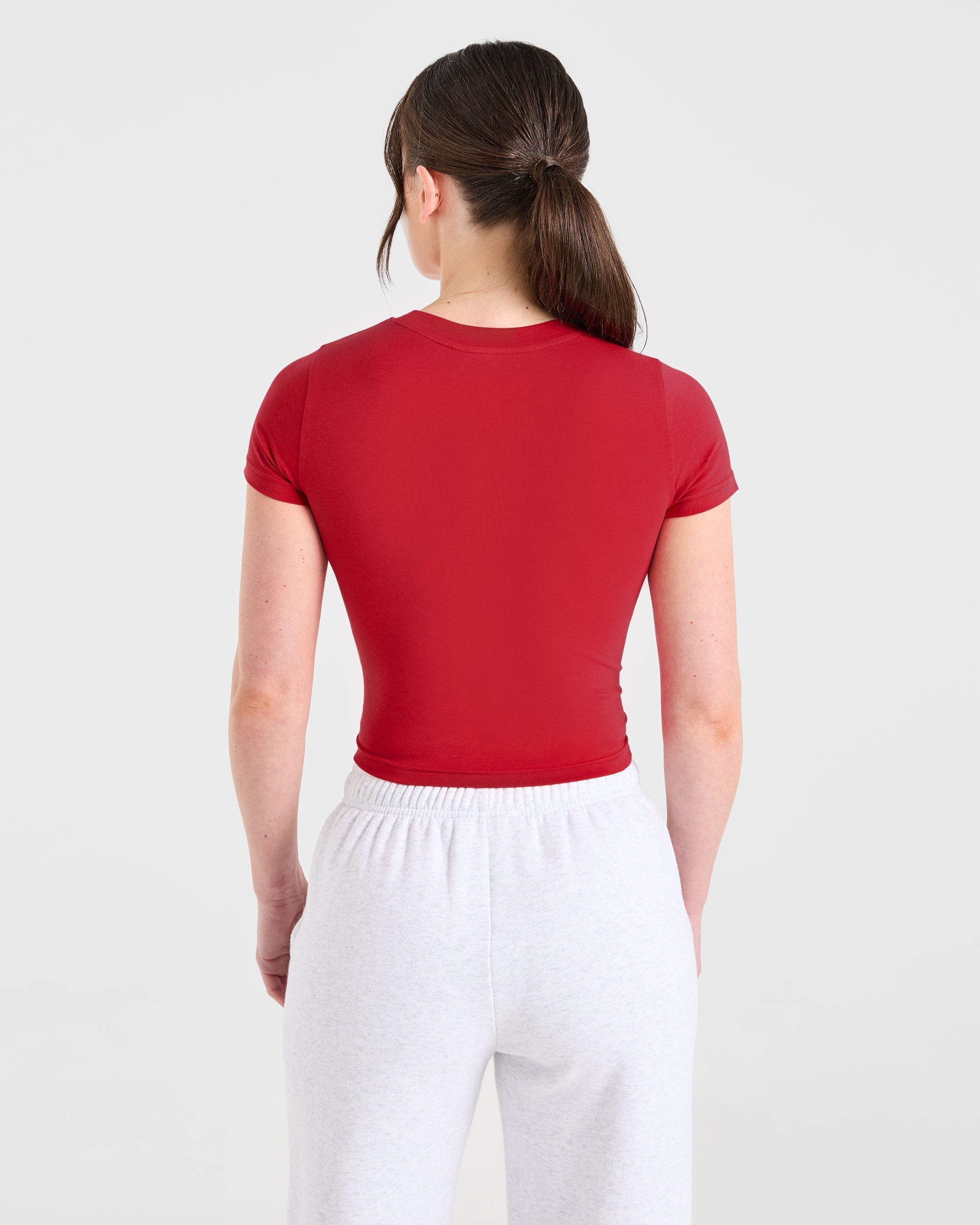 Just a Gym Girl Baby Tee - Red