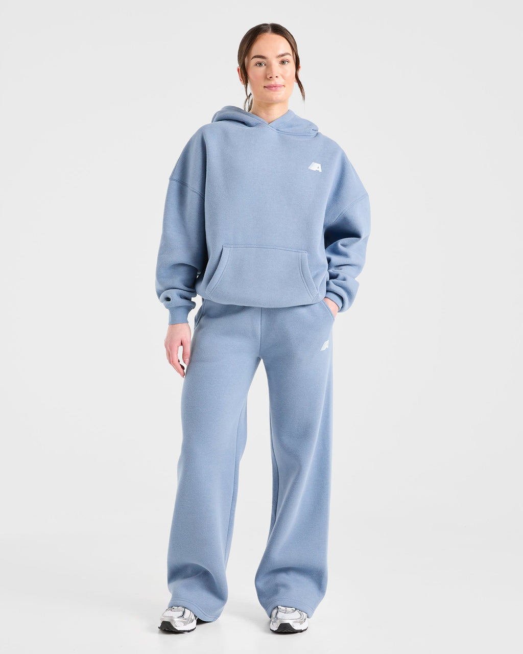 Retro Athletics Oversized Straight Leg Joggers - Vintage Bleu