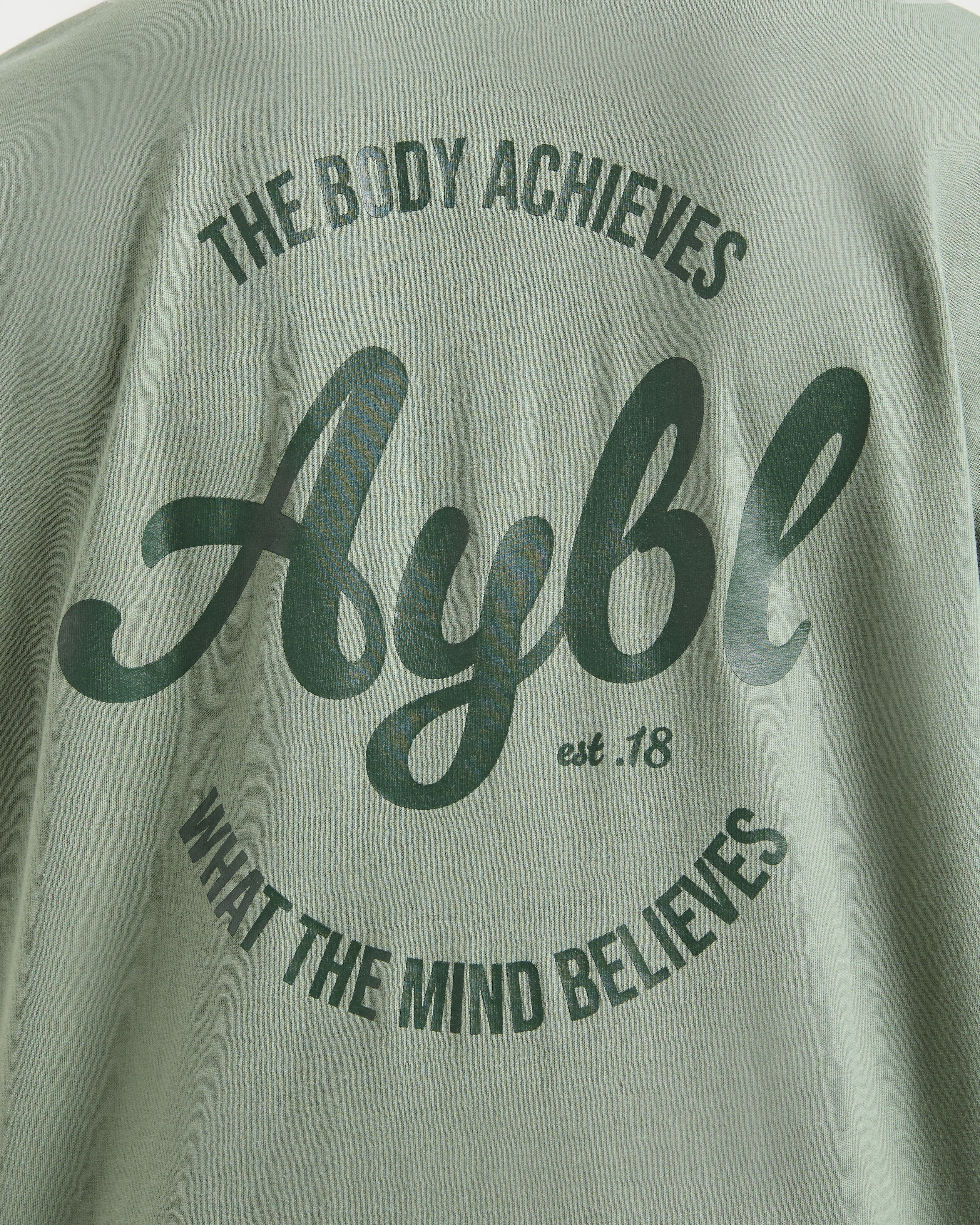 Body Achieve Mind Believe Oversized T Shirt - Vert