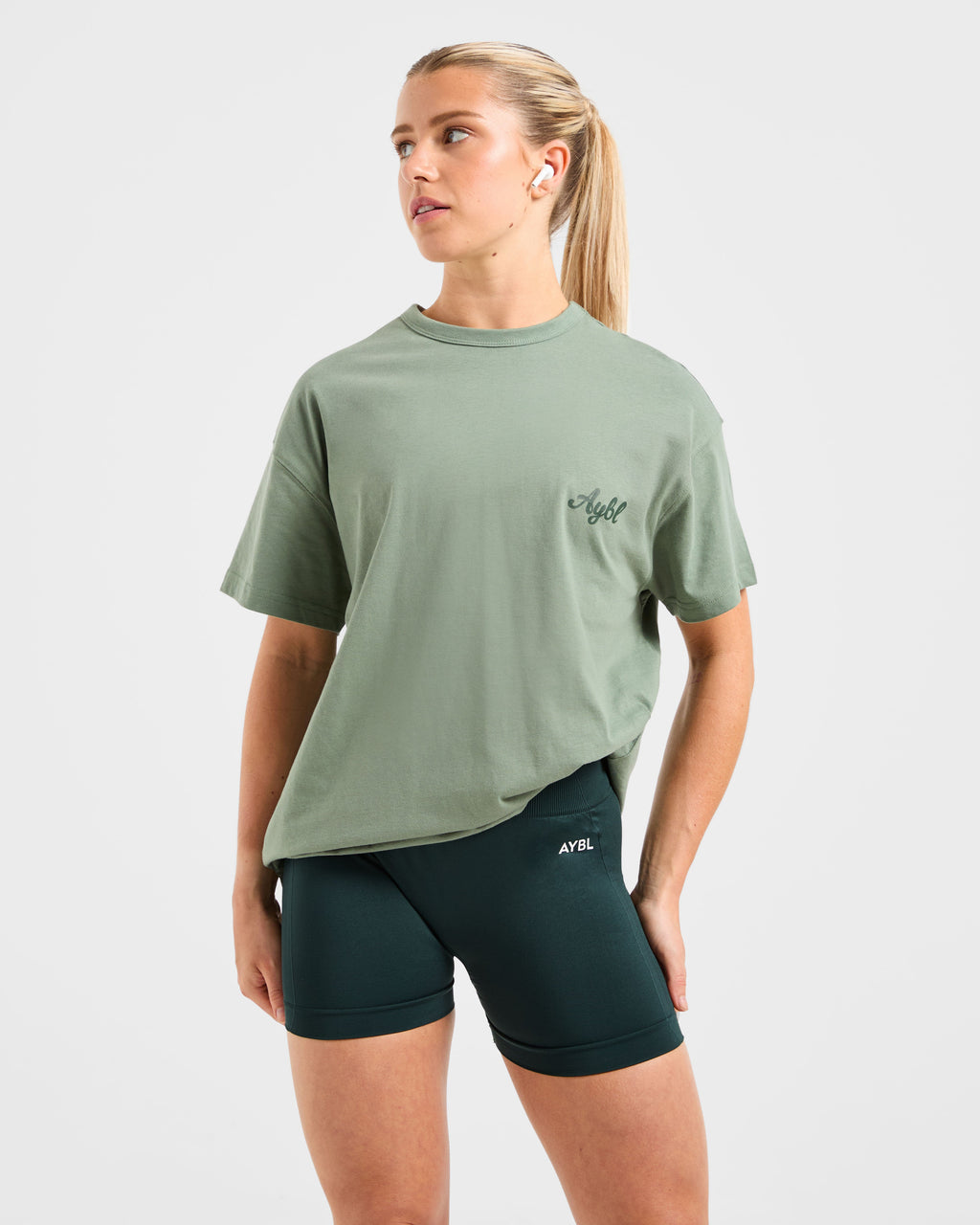 Body Achieve Mind Believe Oversized T Shirt - Vert