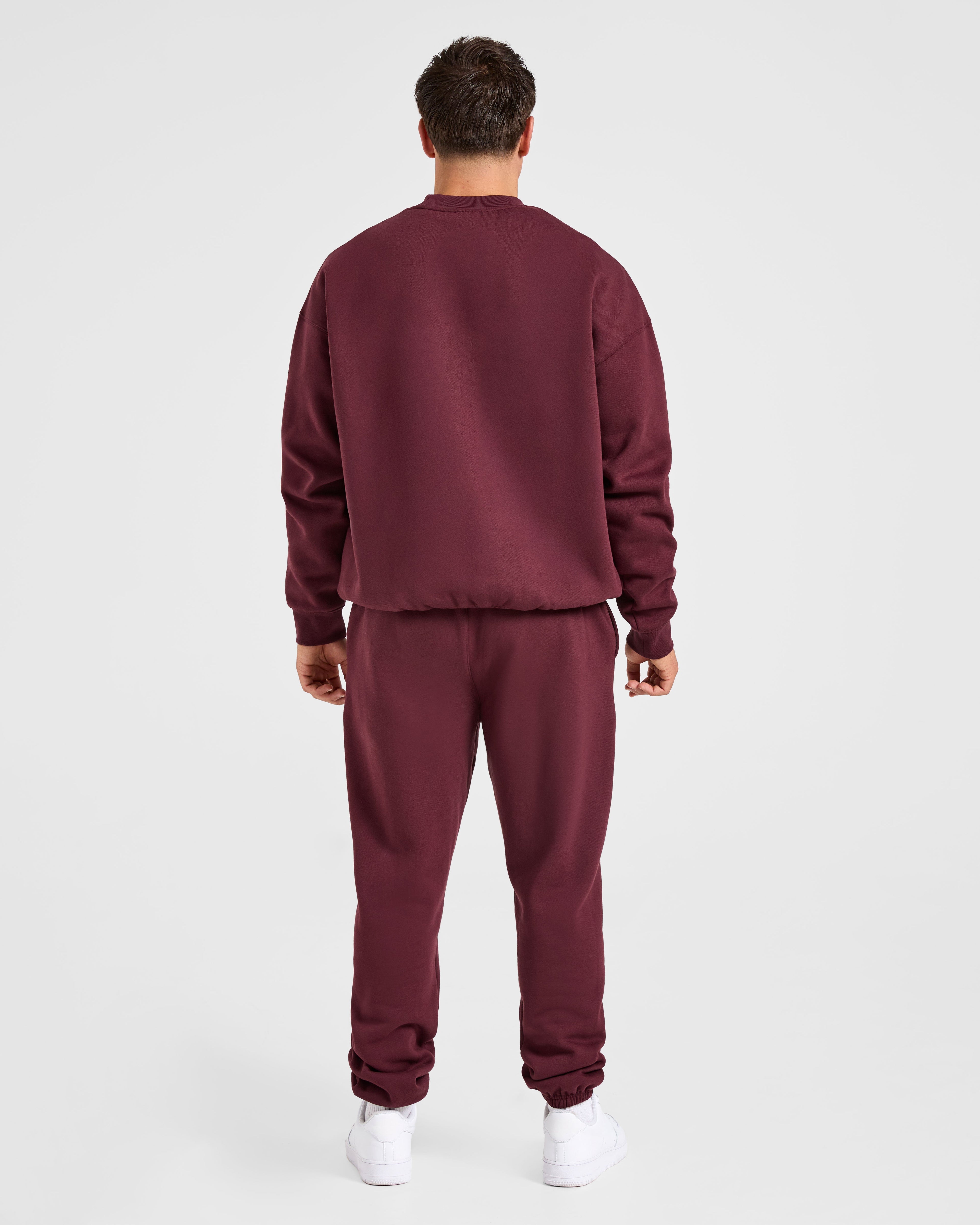Essential Oversized Joggers - Burgundy Rouge