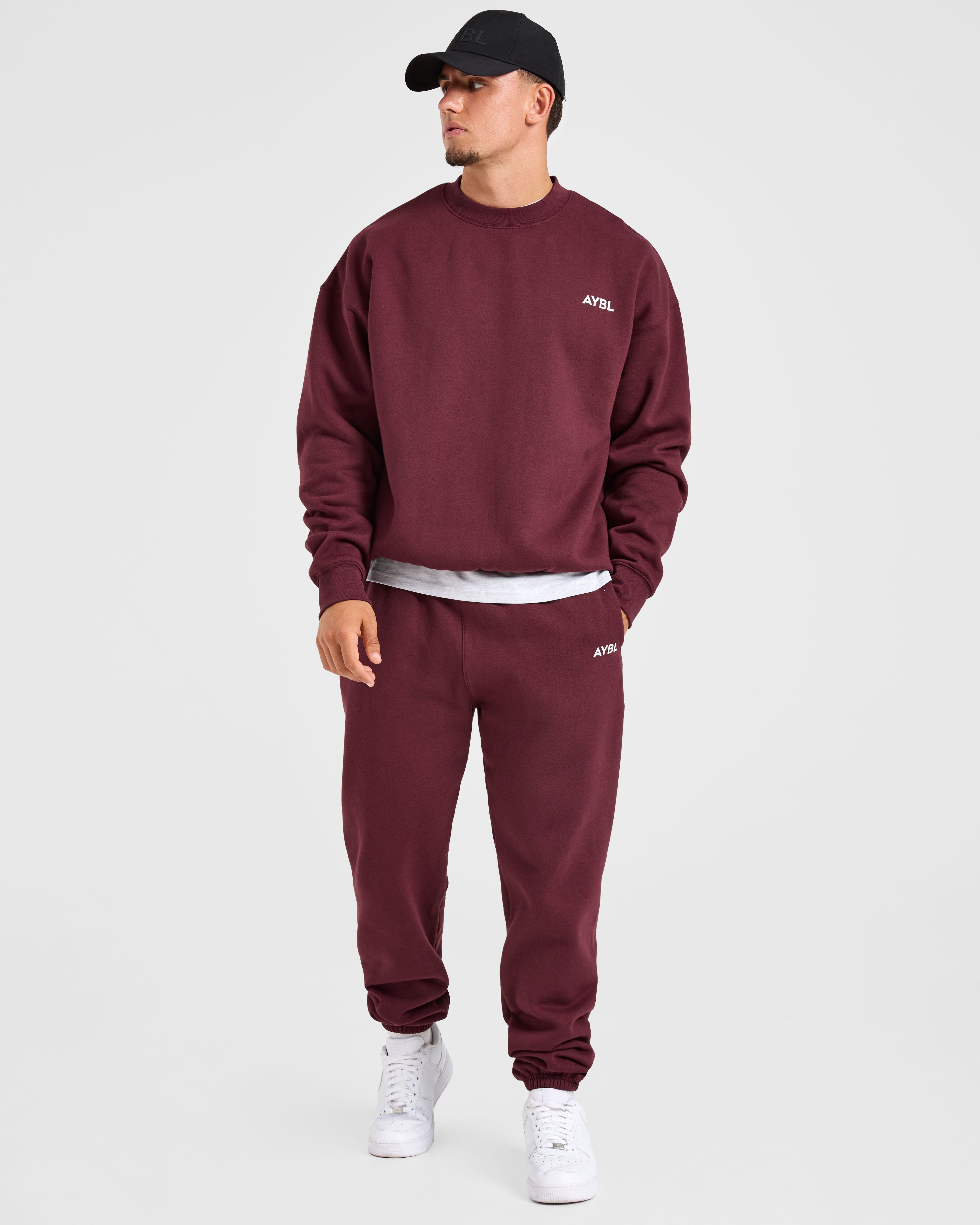 Essential Oversized Sweater - Burgundy Rouge