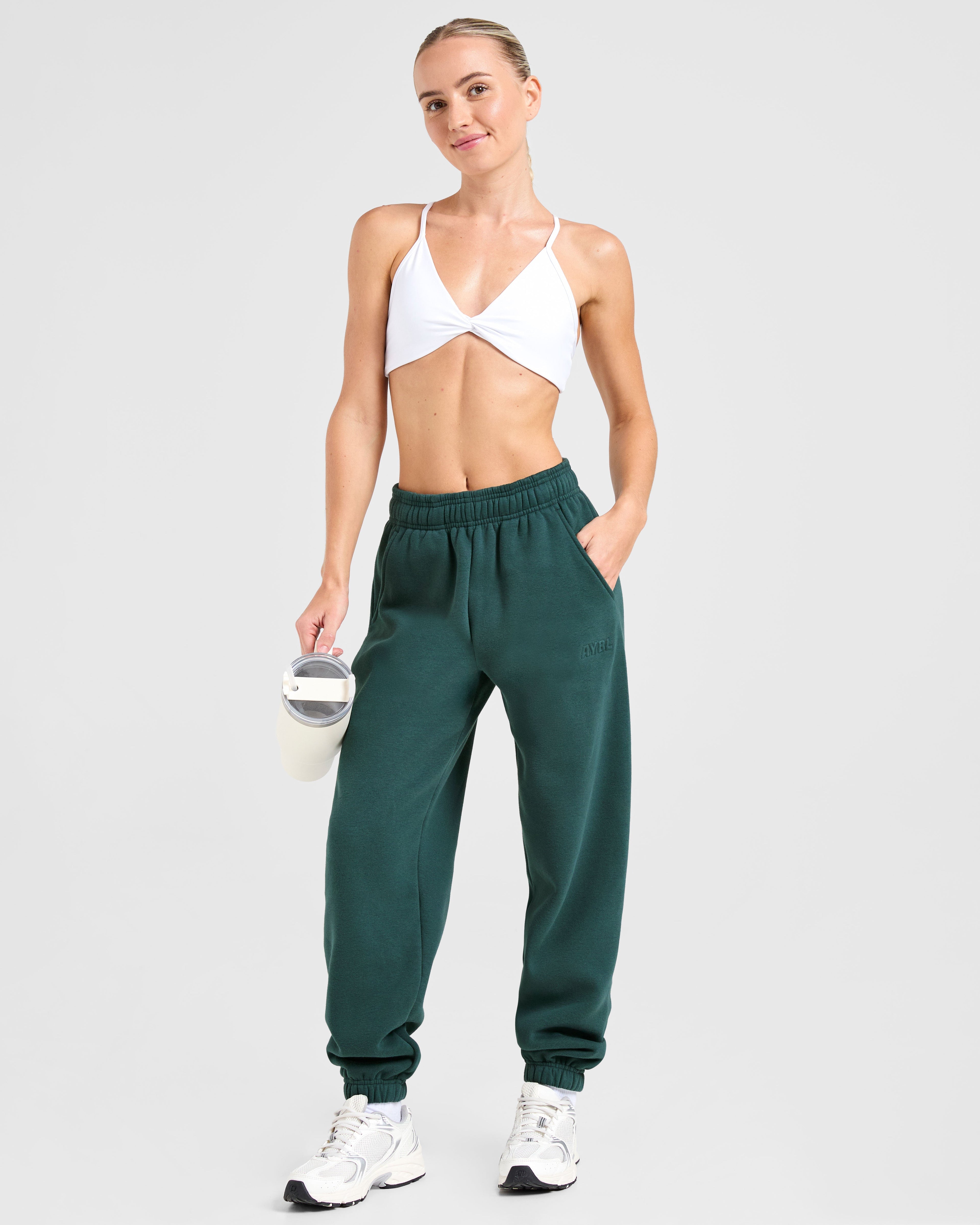 Classic Plush Oversized Joggers - Pine Vert