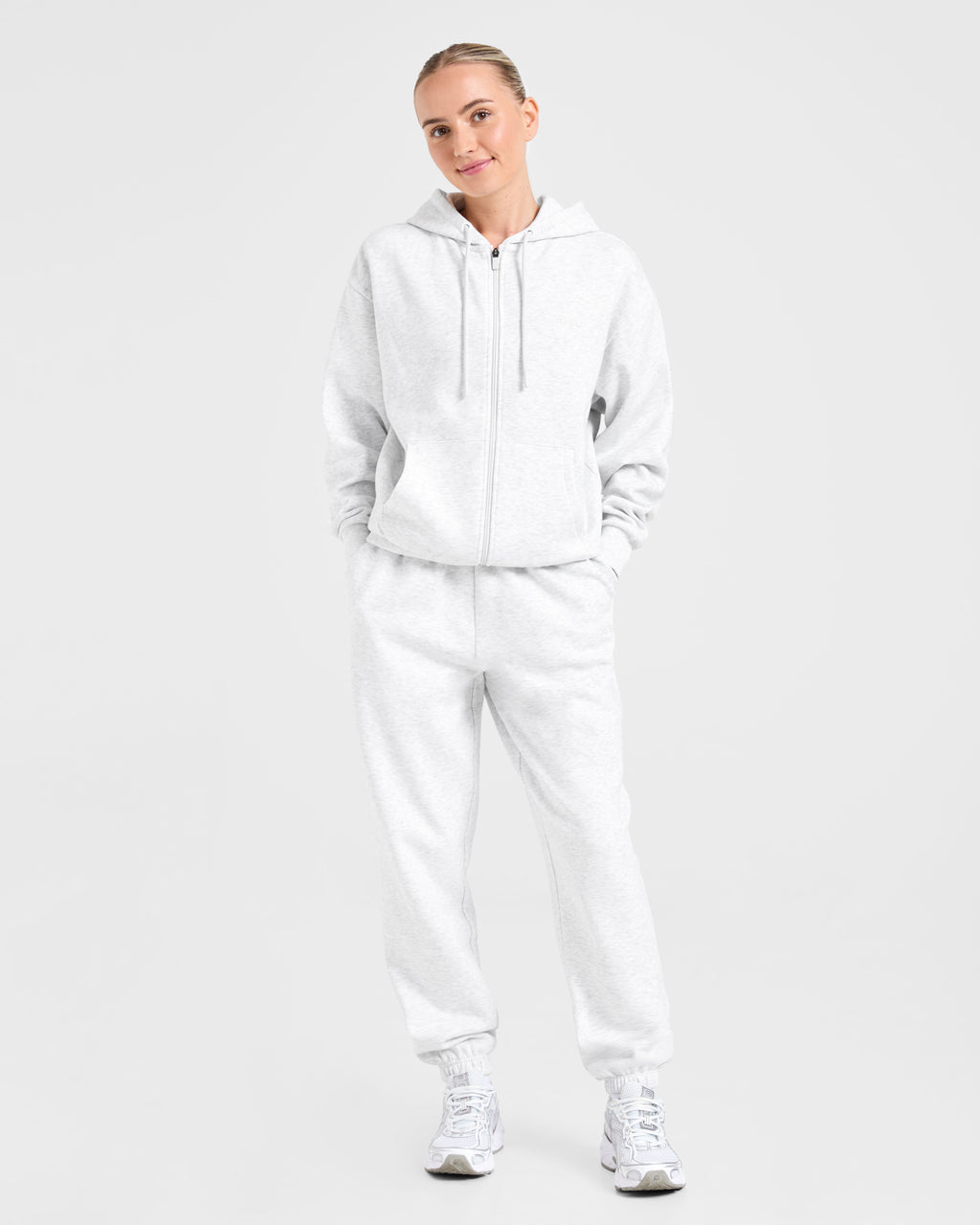 Lifestyle Oversized Zip Up Hoodie - Heather Gris