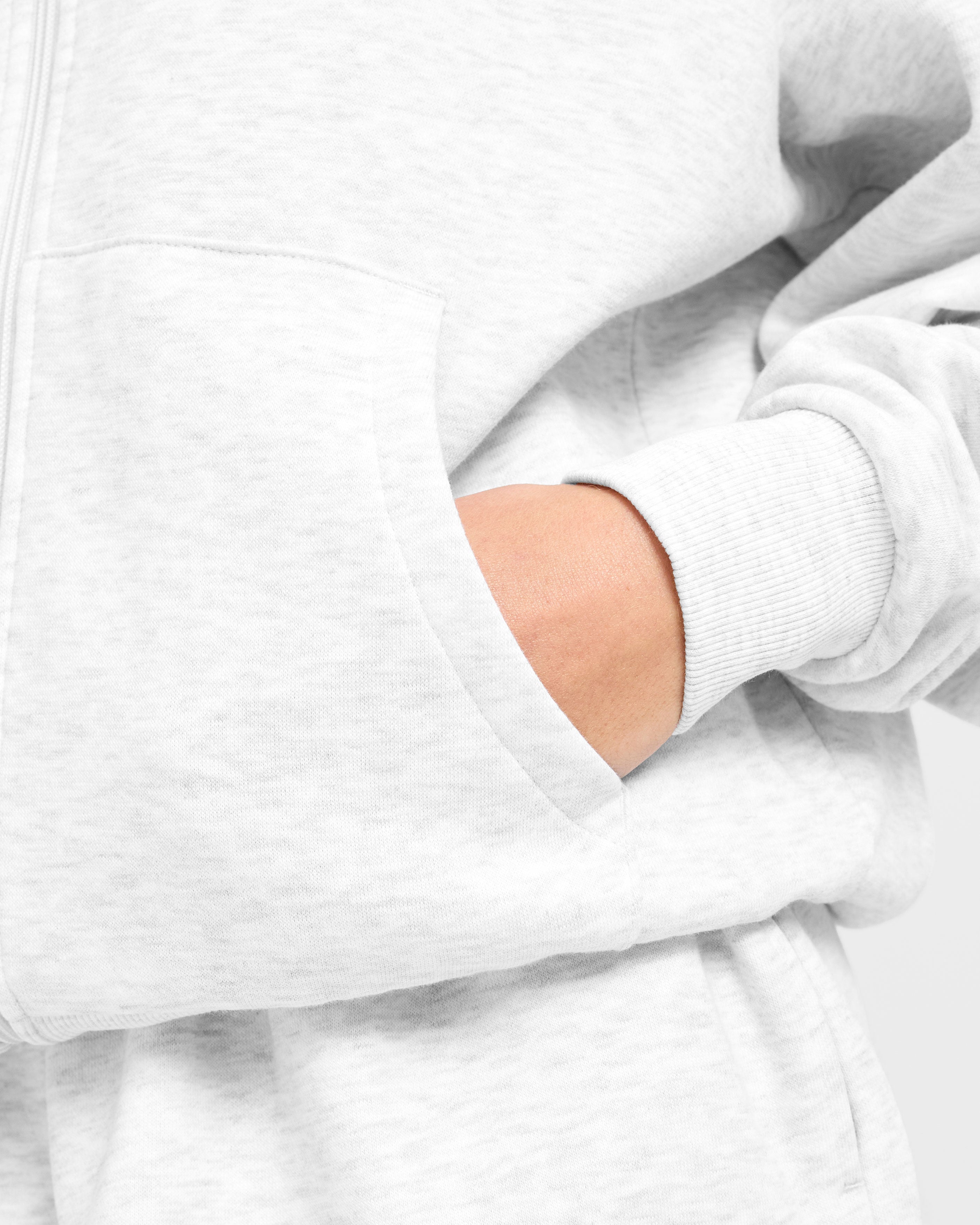 Lifestyle Oversized Zip Up Hoodie - Heather Gris