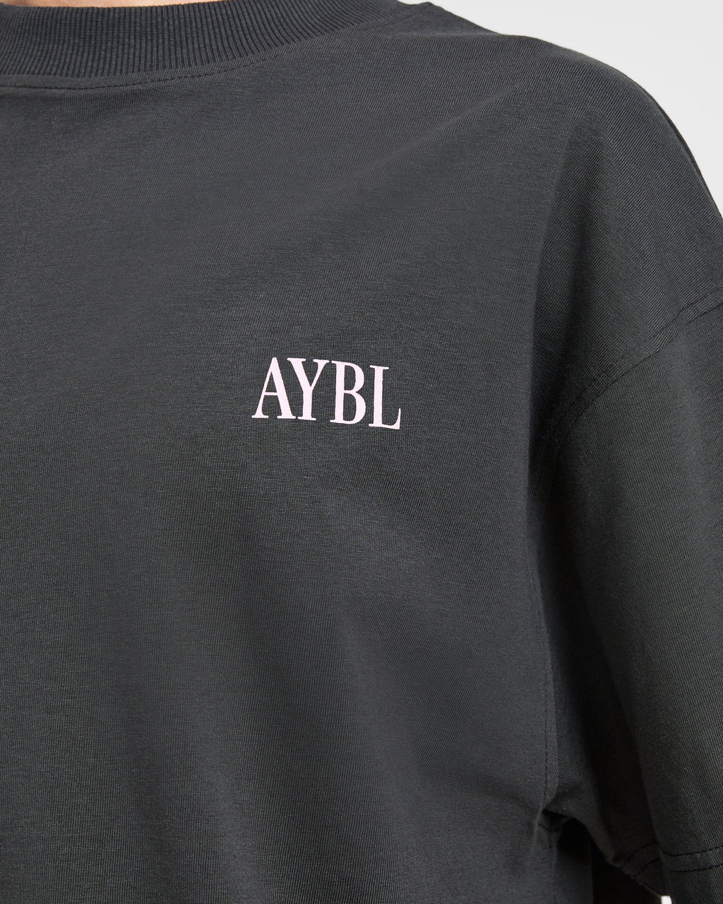AYBL Strength Studio Oversized T Shirt - Charcoal/Rose