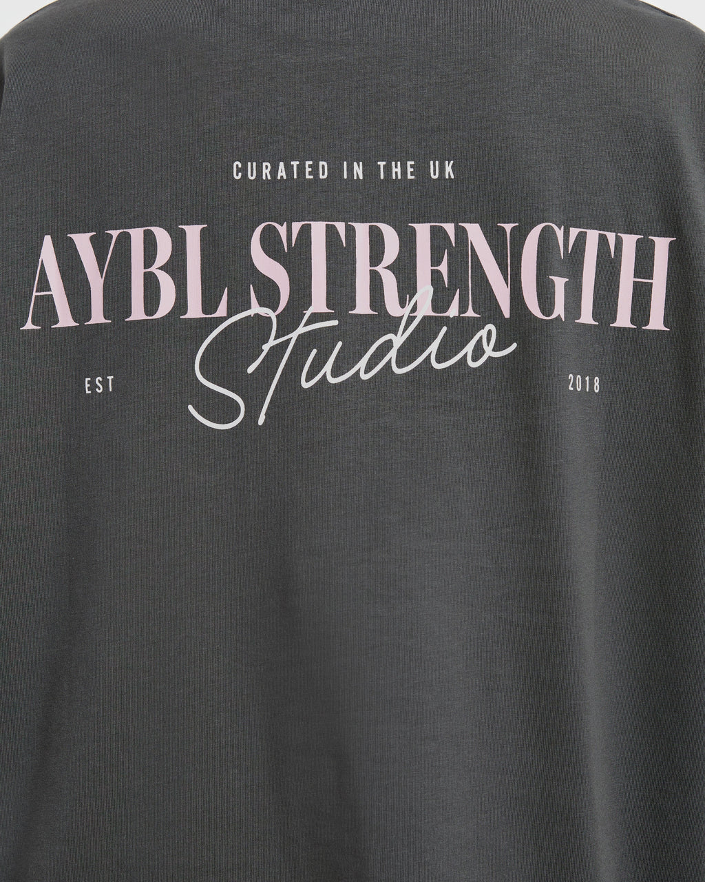 AYBL Strength Studio Oversized T Shirt - Charcoal/Rose