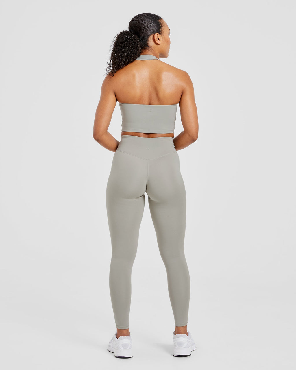 Staple Halterneck Crop Top - Washed Olive