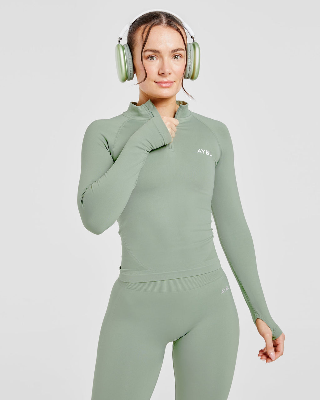 Empower Seamless 1/2 Zip Jacket - Grove Vert