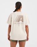 Retro Athletics Oversized T Shirt - Sand