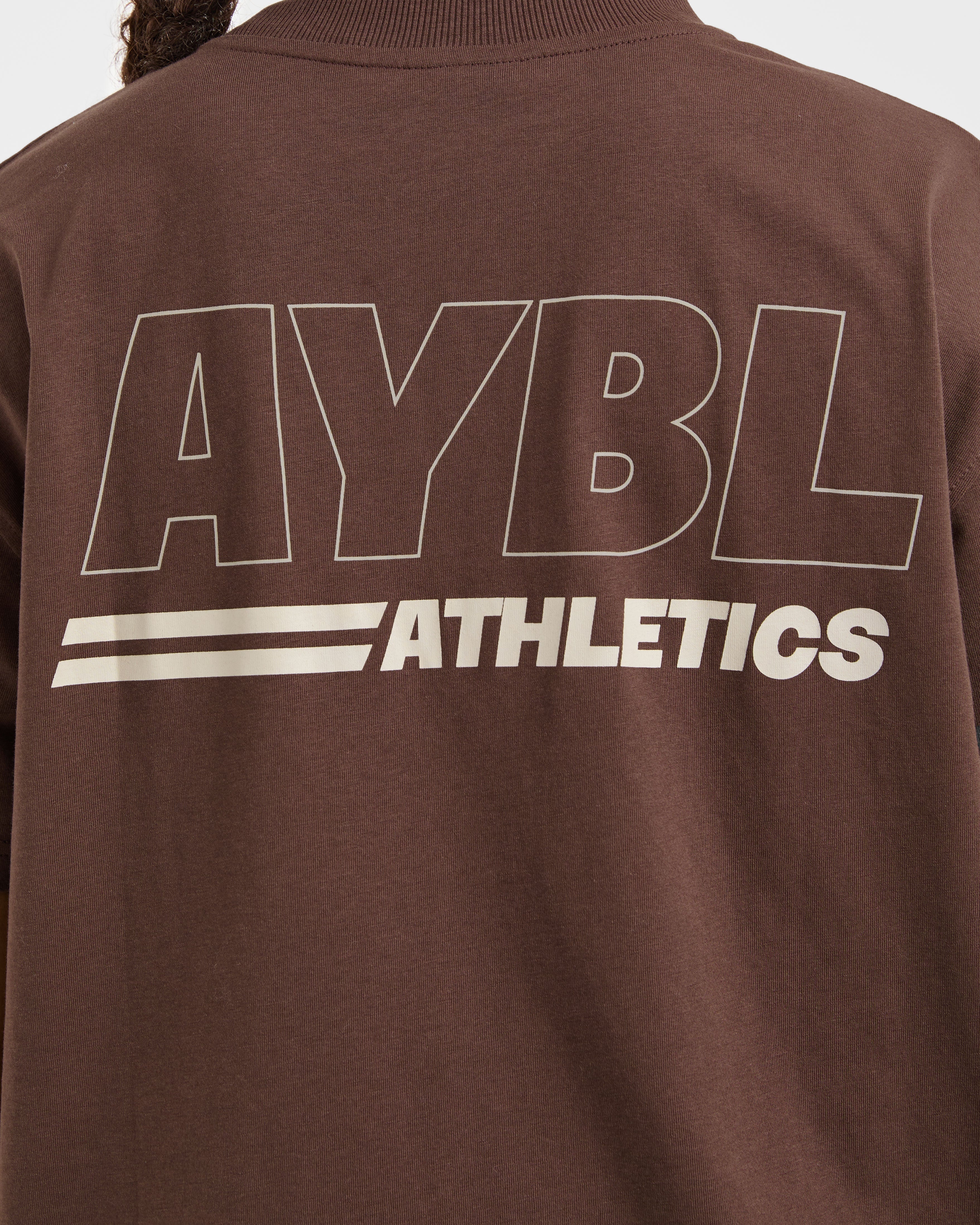 Athletics Track Oversized T Shirt - Marron/Sand