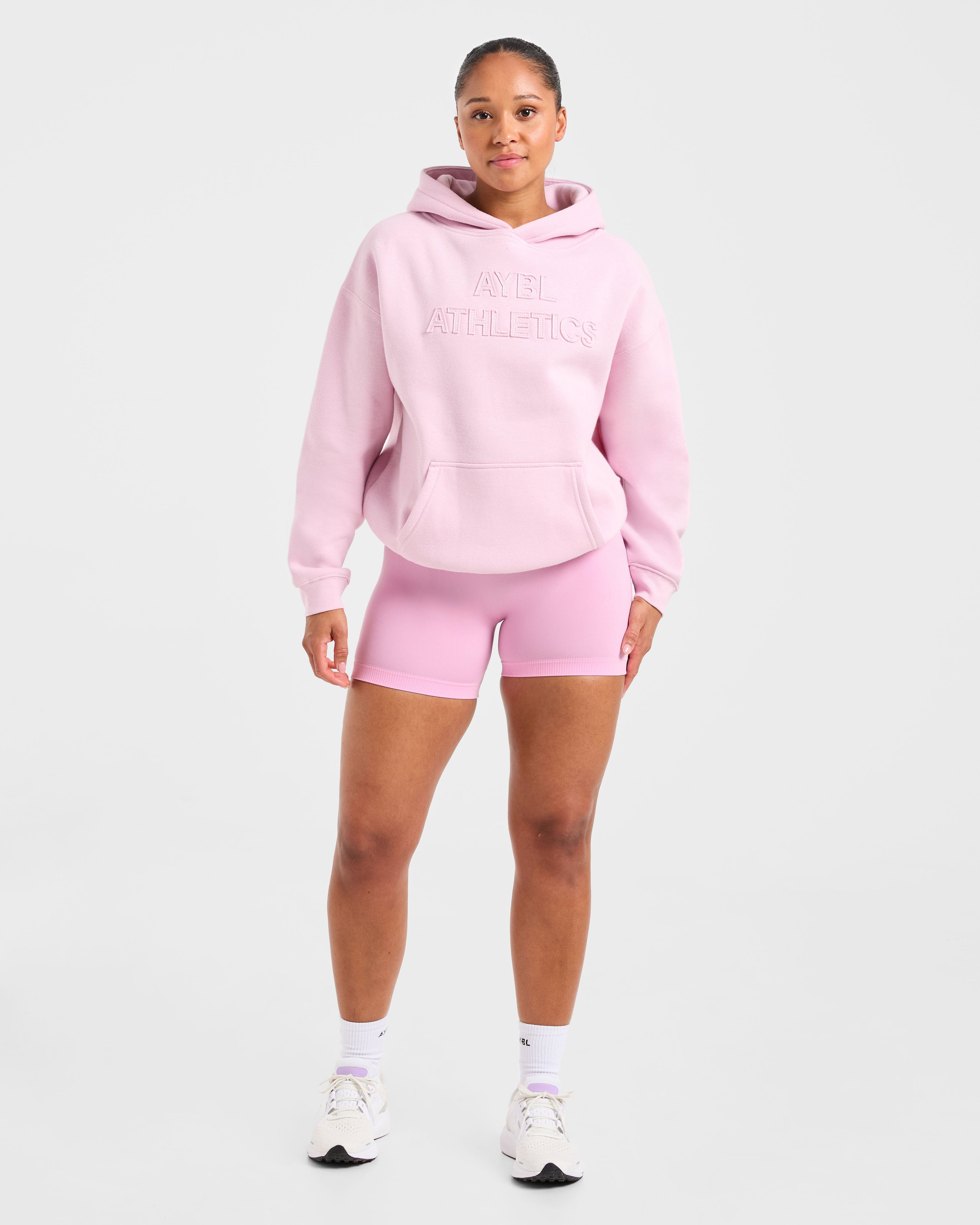Athletics Applique Oversized Hoodie - Sugar Rose