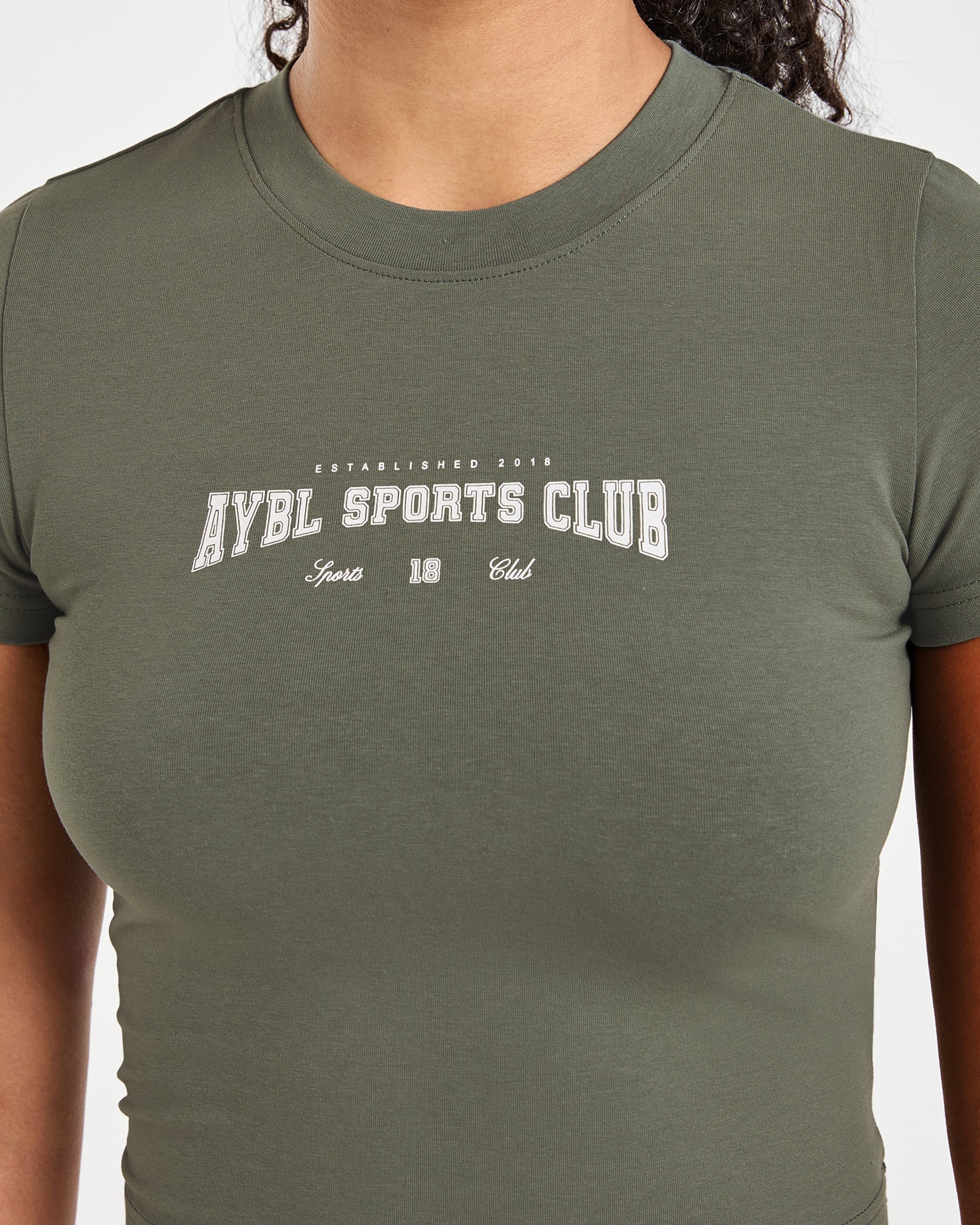 Sports Club Varsity Baby Tee - Forest Green
