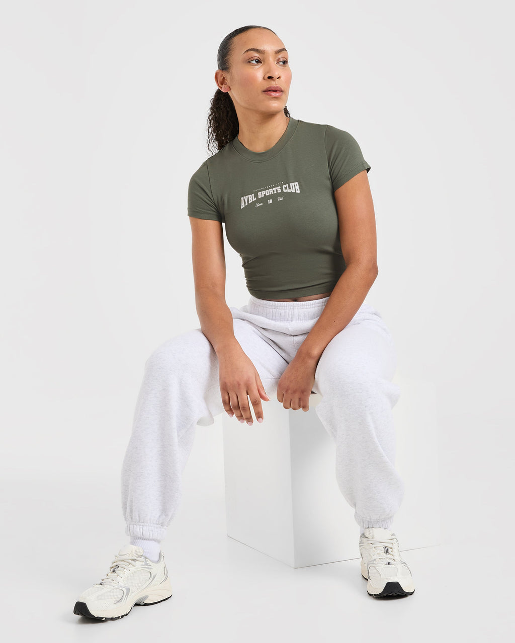 Sports Club Varsity Baby Tee - Forest Green