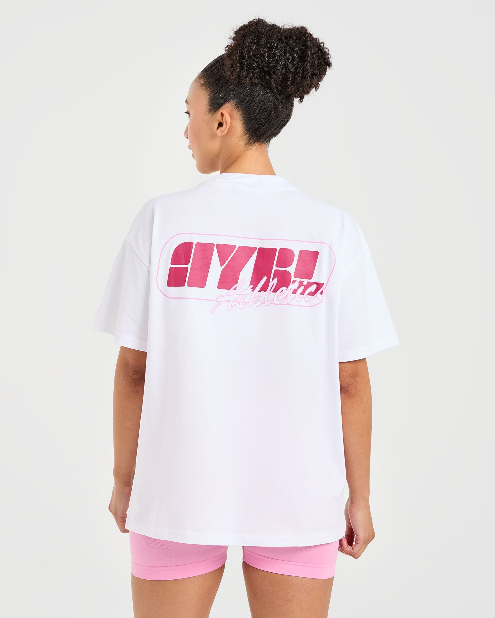 Athletics Retro Oversized T Shirt - Blanc
