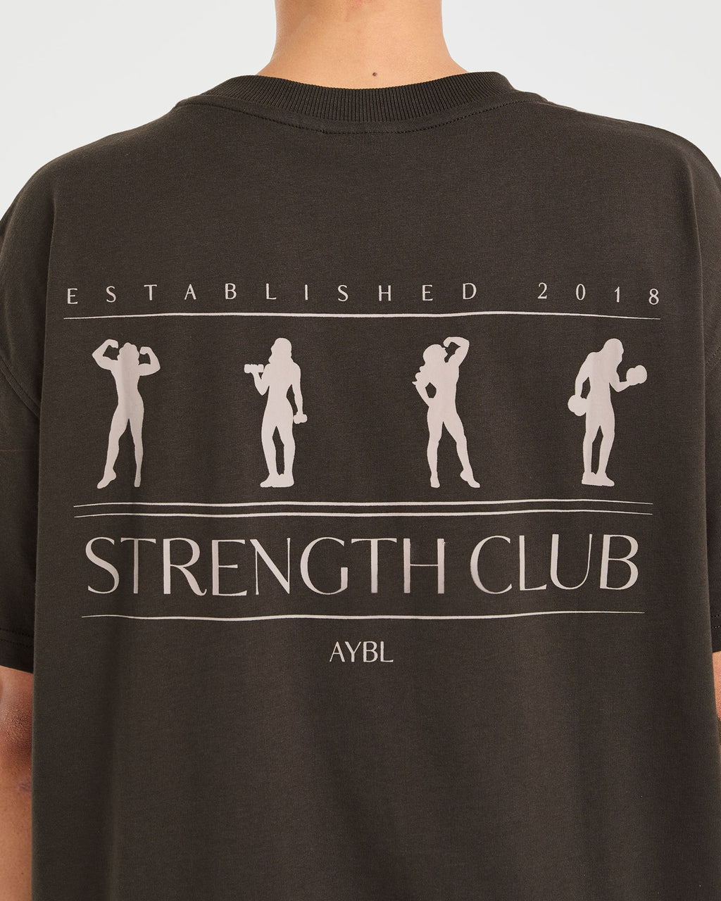 Strength Club Oversized T Shirt - Marron
