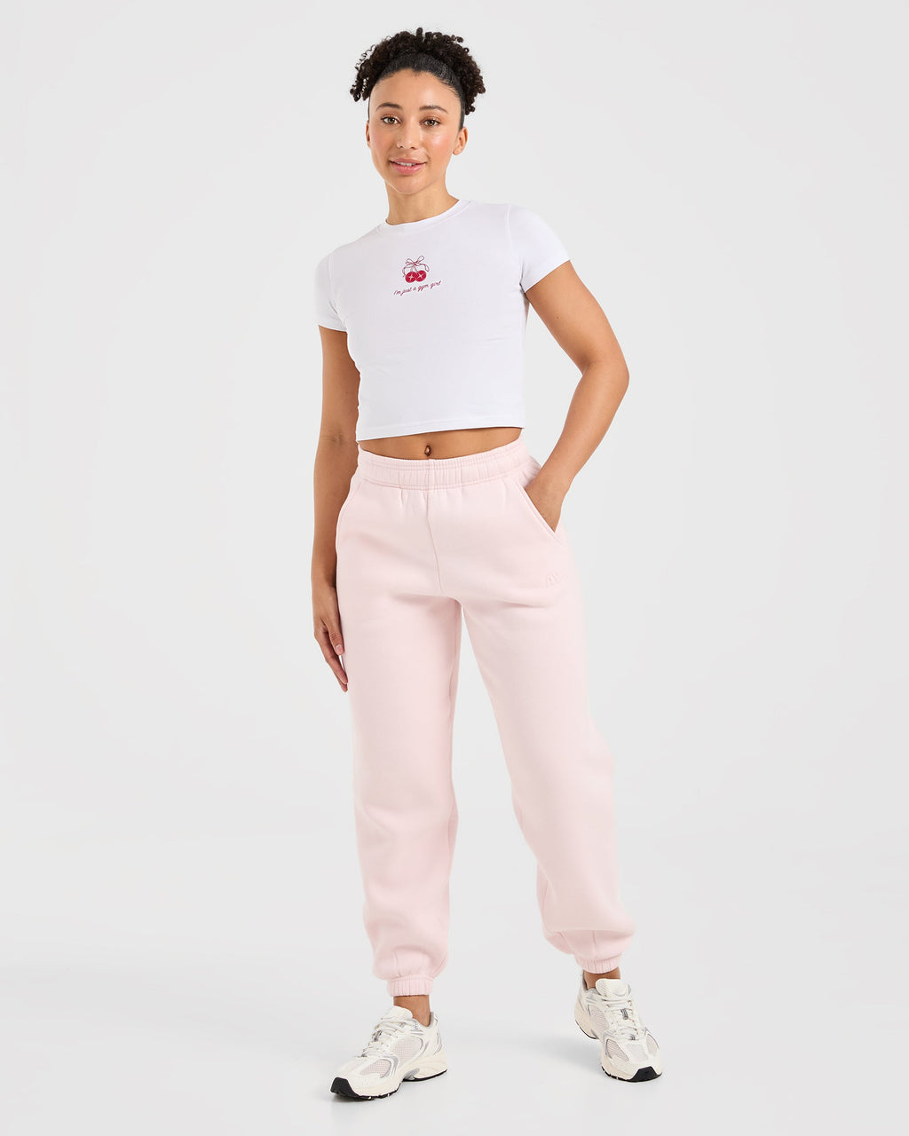 Just a Gym Girl Baby Tee - White/Red