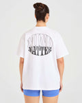 Mind Over Matter Oversized T Shirt - Blanc