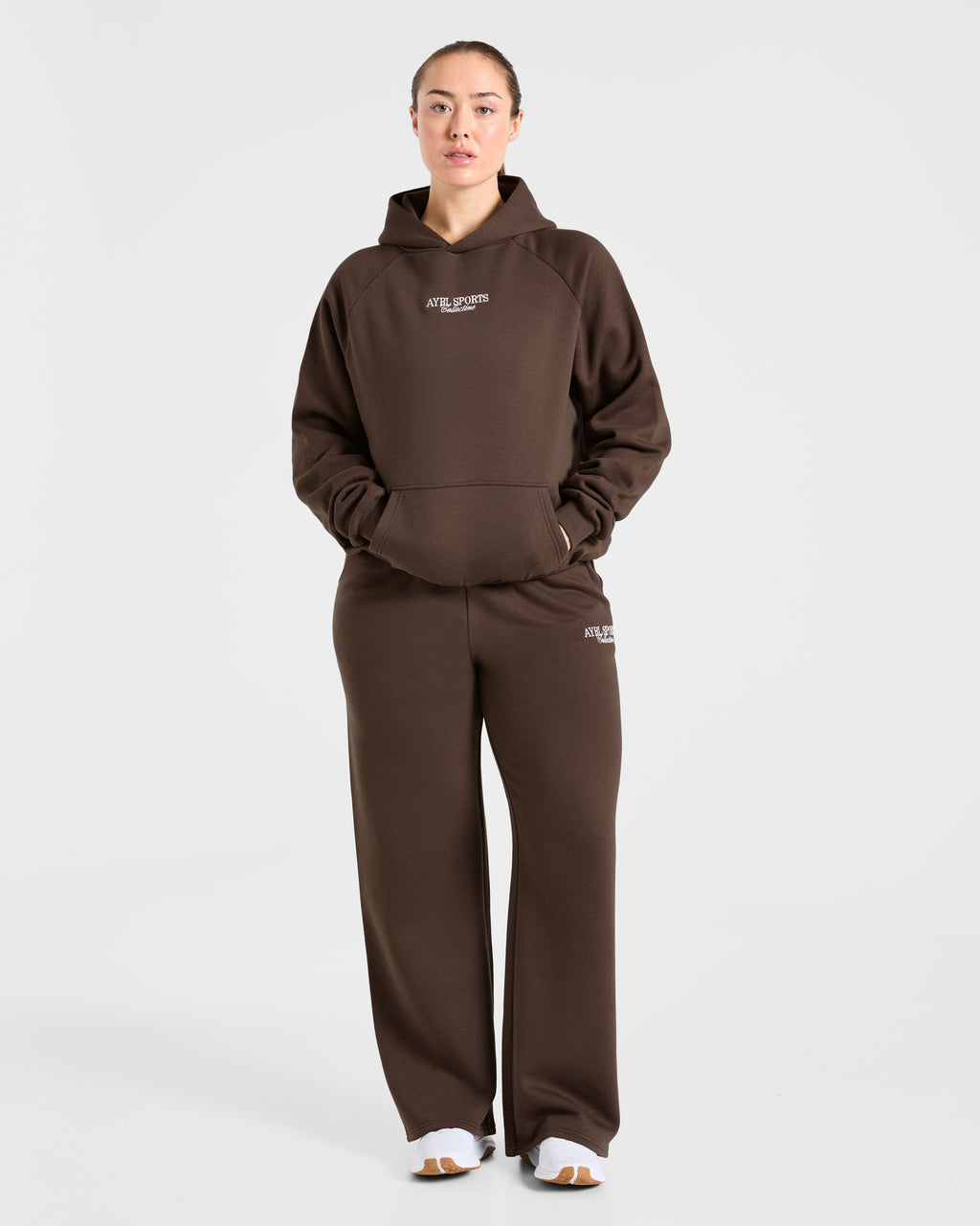 Sports Collective Oversized Straight Leg Joggers - Marron