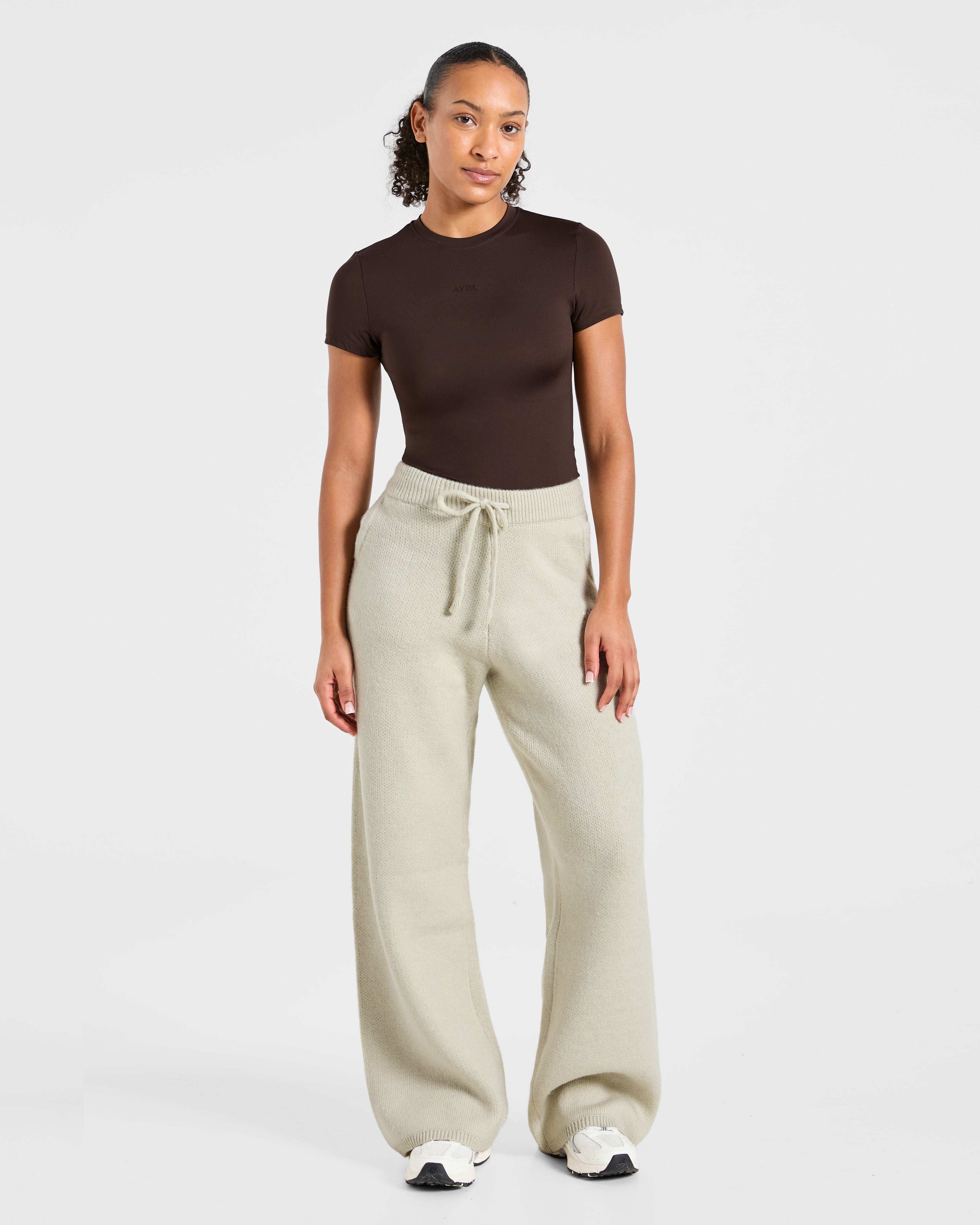 Soft Oversized Knitted Straight Leg Joggers - Seasalt