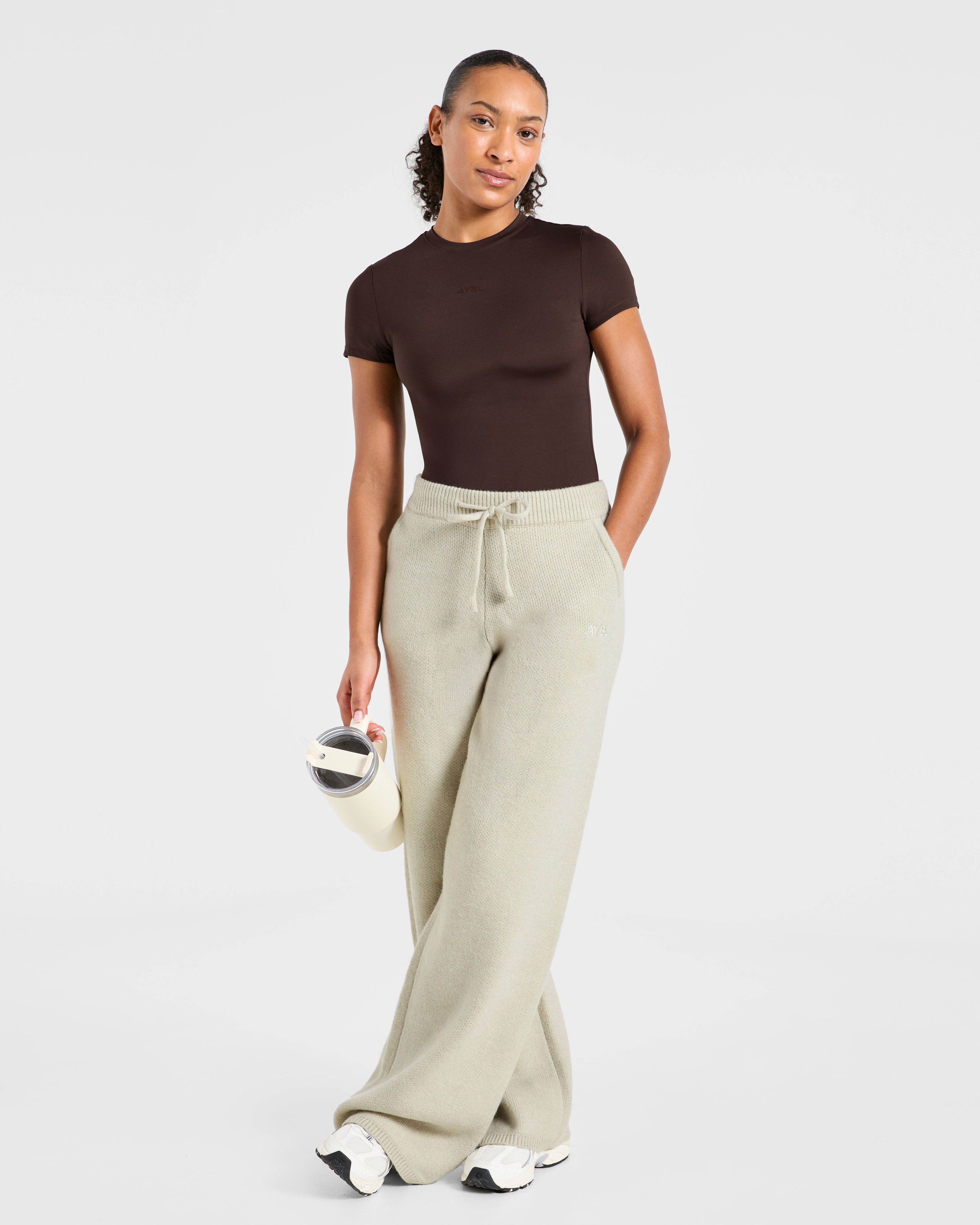 Soft Oversized Knitted Straight Leg Joggers - Seasalt