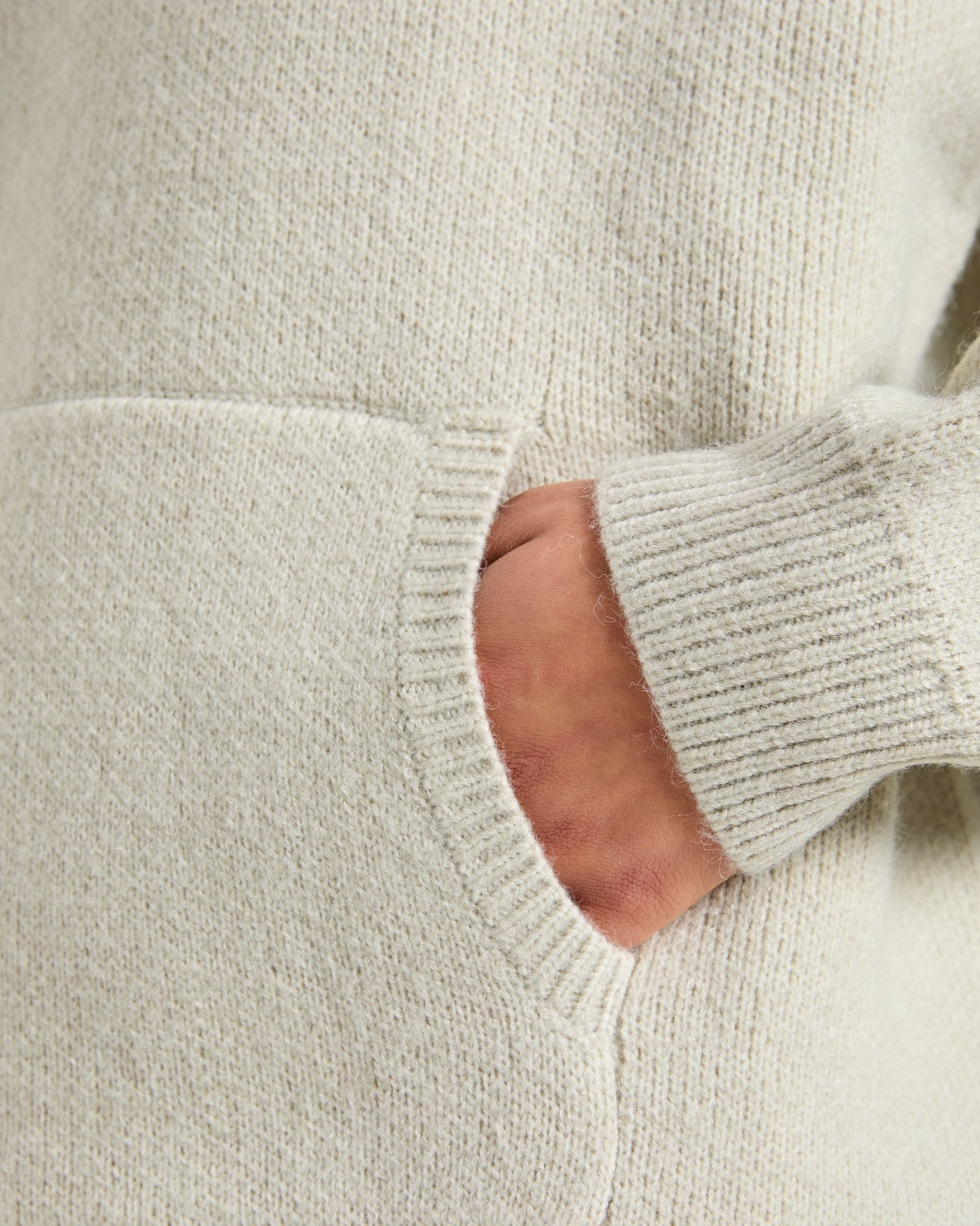 Soft Oversized Knitted Hoodie - Seasalt