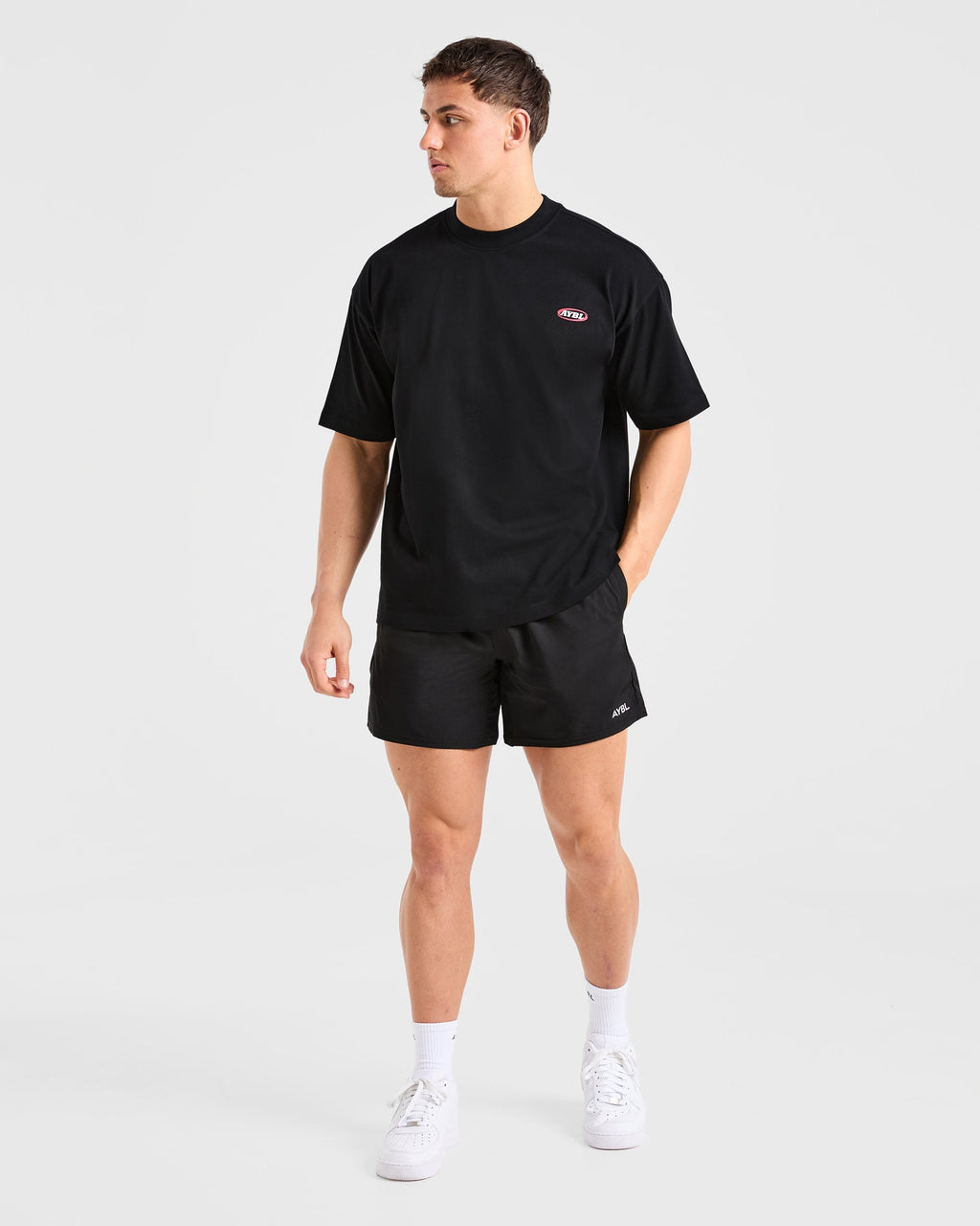 Athletics Script Oversized T Shirt - Noir