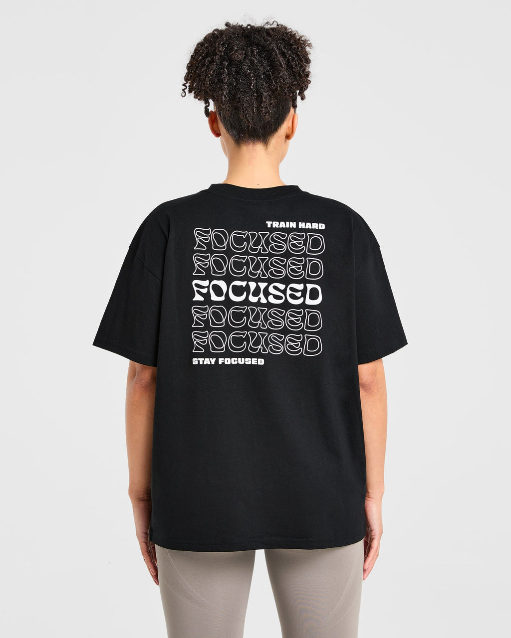 Focused Wavy Oversized T Shirt - Noir