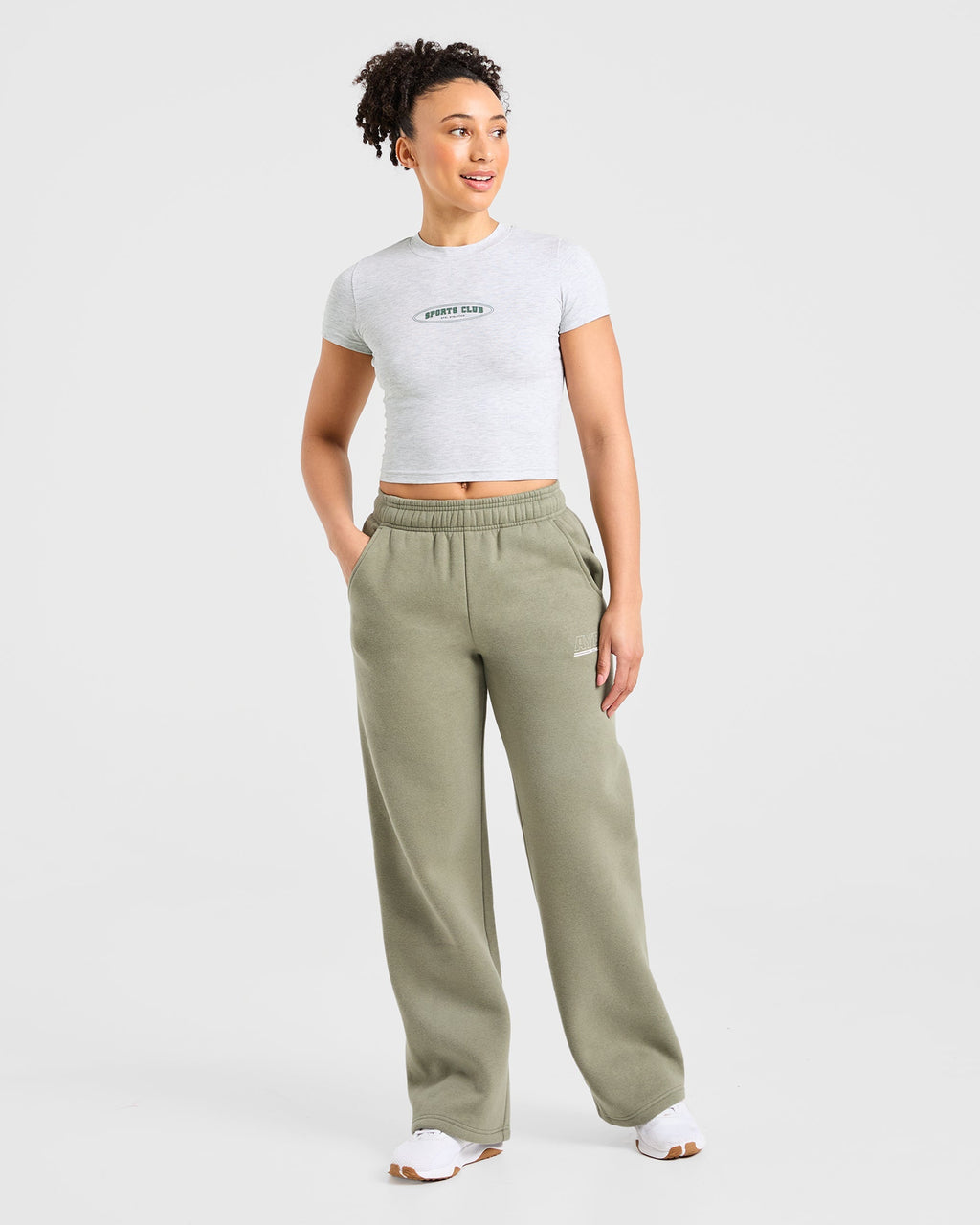 Sports Club Baby Tee - Heather Gris/Vert
