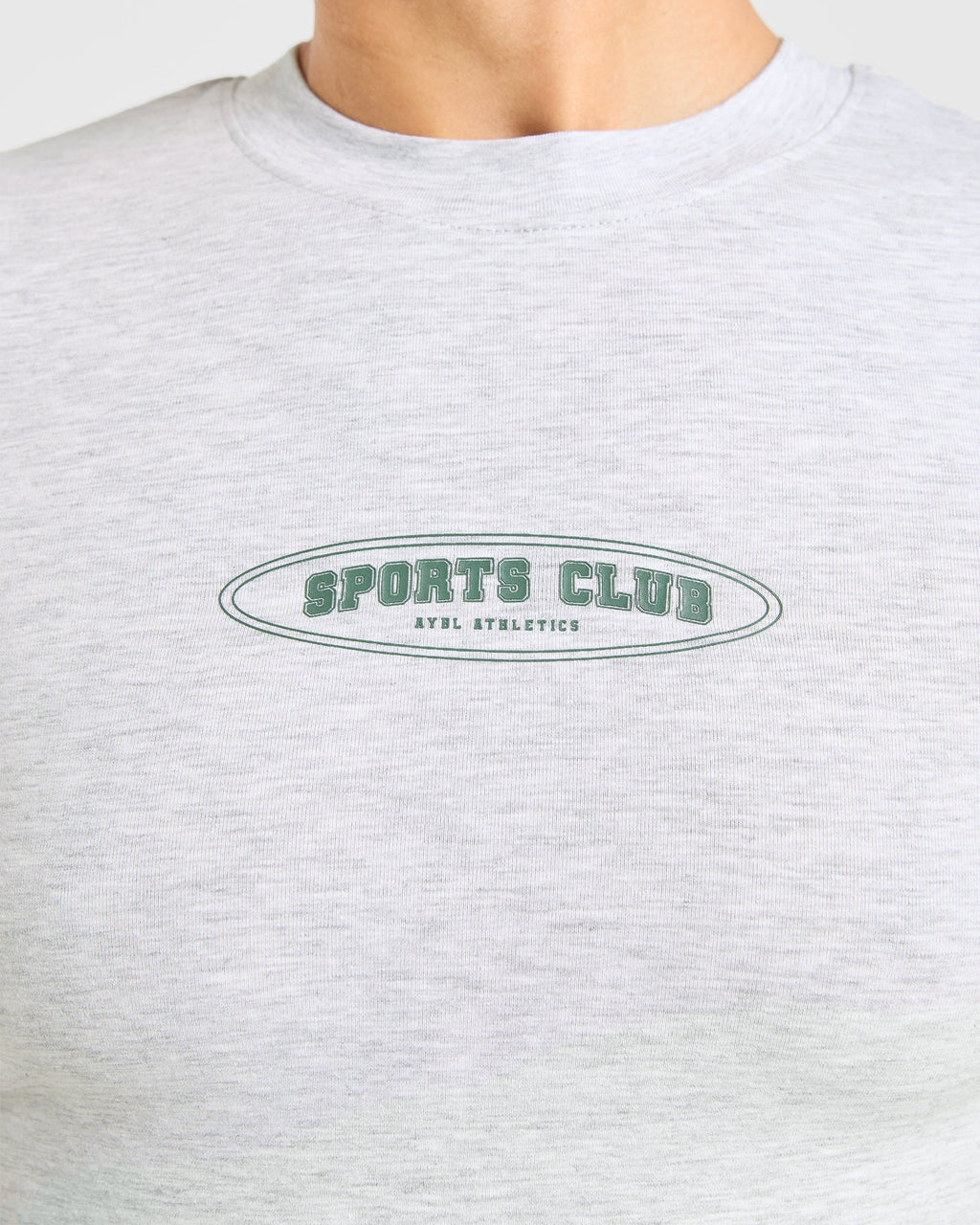 Sports Club Baby Tee - Heather Gris/Vert
