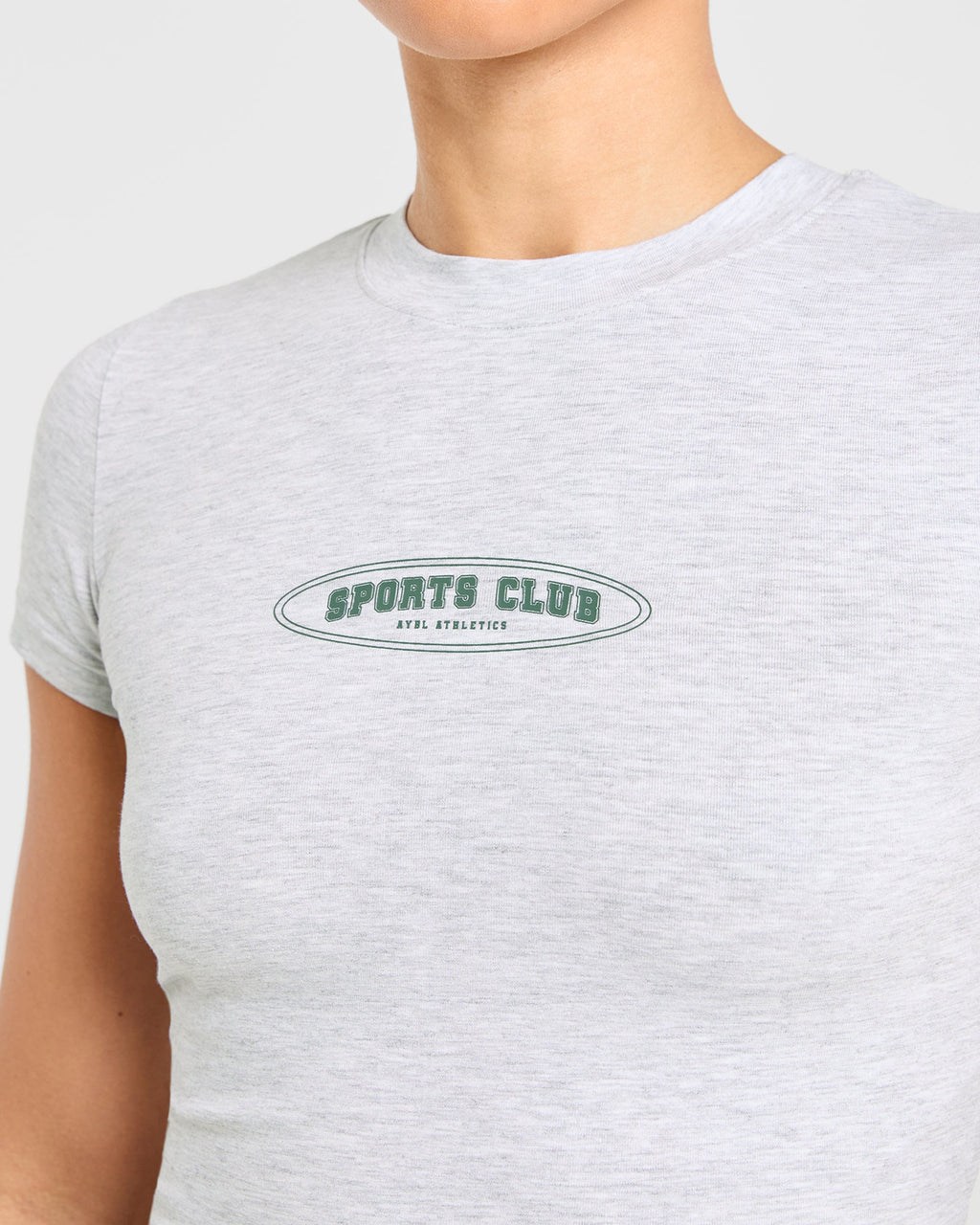 Sports Club Baby Tee - Heather Gris/Vert