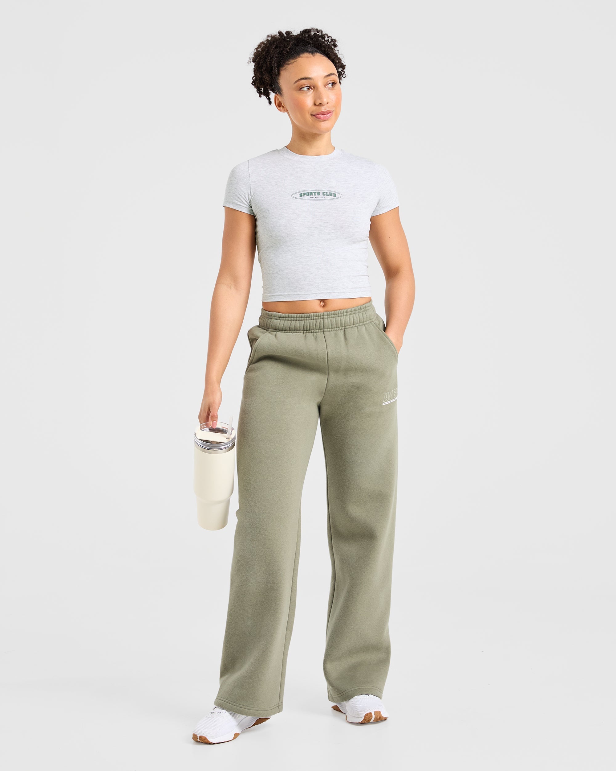 Sports Club Baby Tee - Heather Gris/Vert