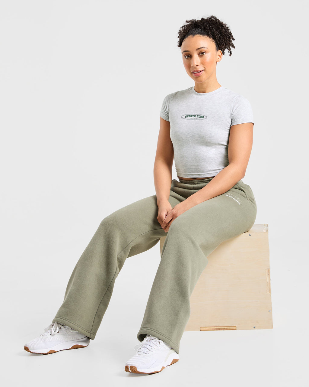 Sports Club Baby Tee - Heather Gris/Vert