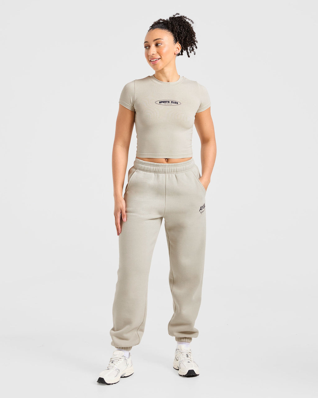 Sports Club Baby Tee - Beige/Navy