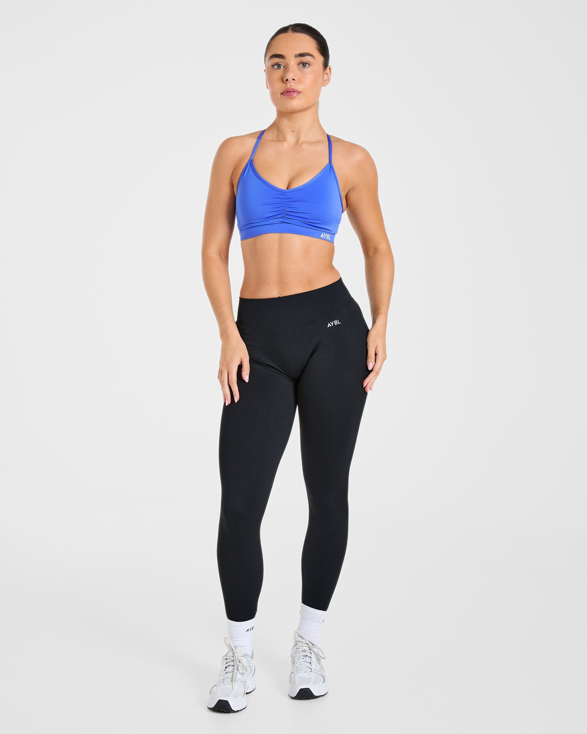 Essential Ruched Sports Bra - Cornflower Violet