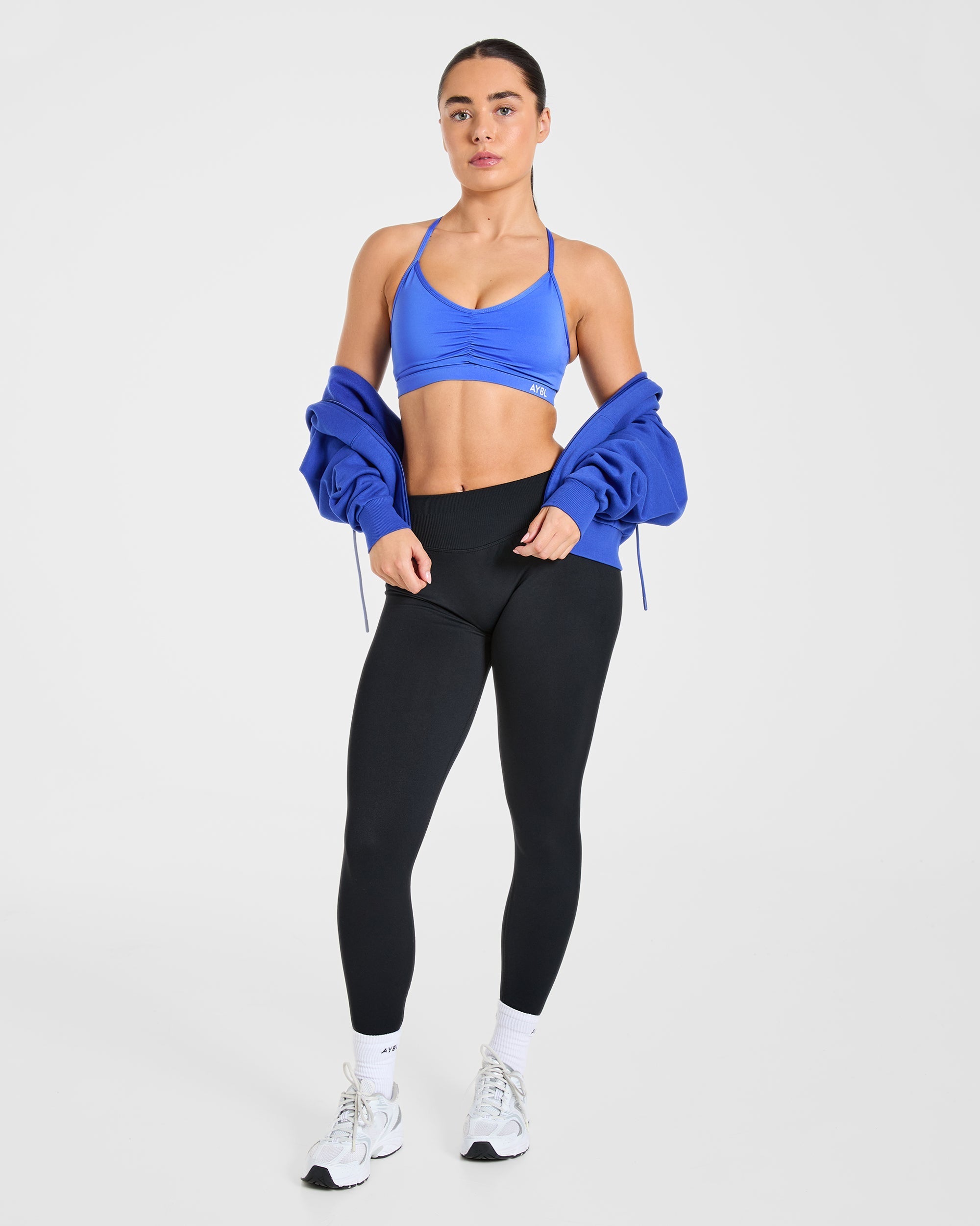 Essential Ruched Sports Bra - Cornflower Violet