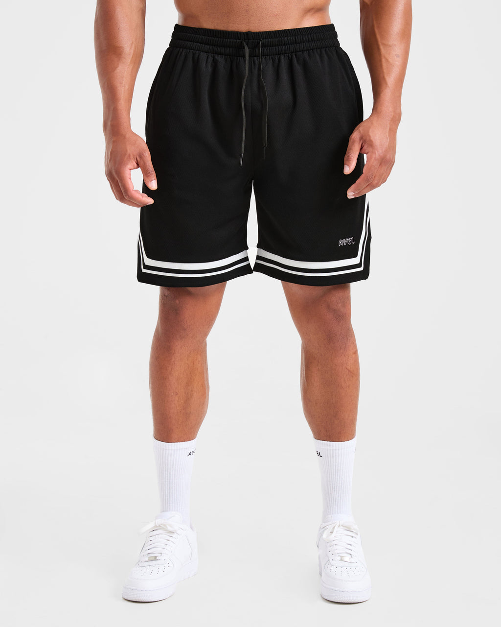 Rebound Stripe Shorts - Noir