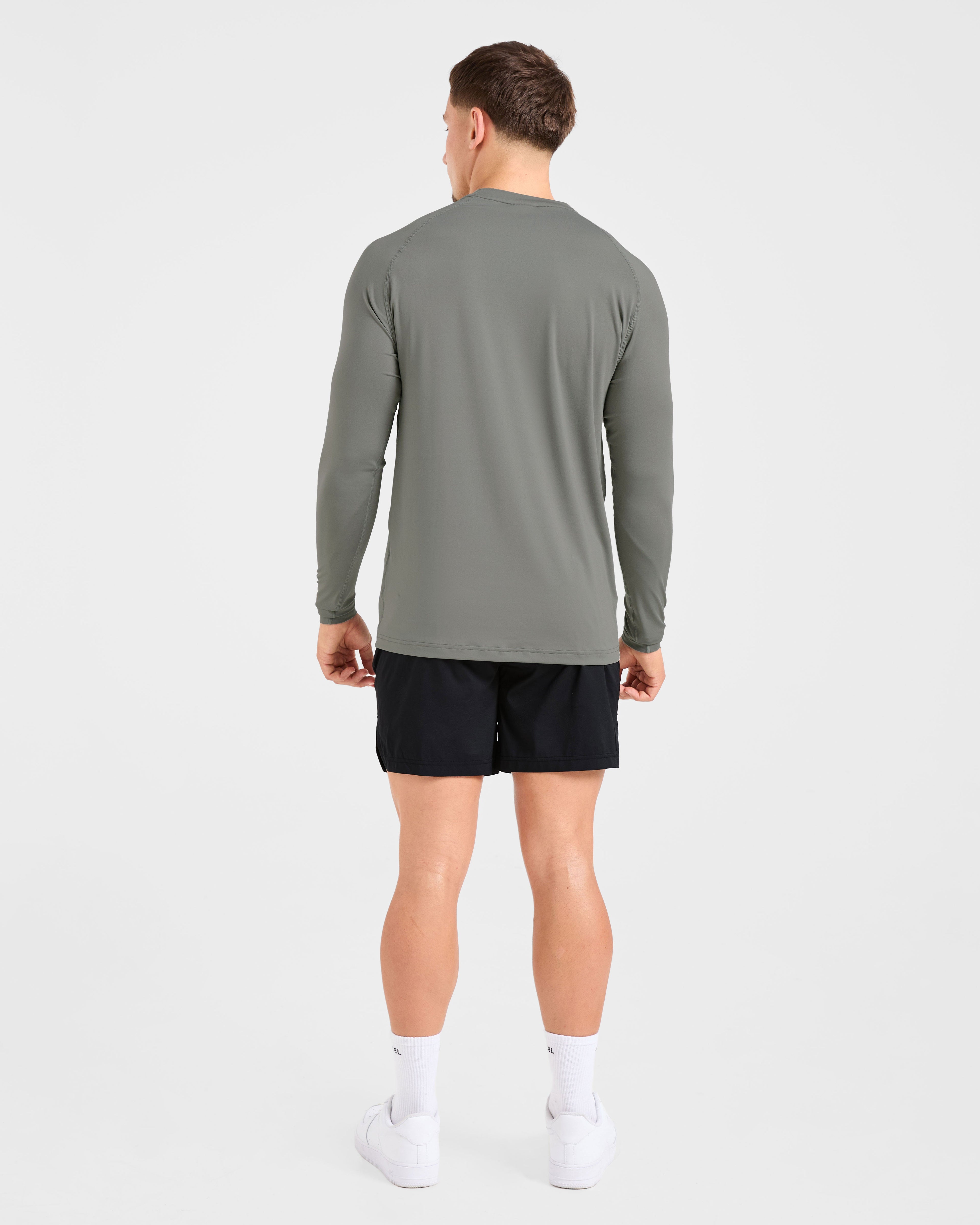 Essential Long Sleeve T Shirt - Olive Smoke