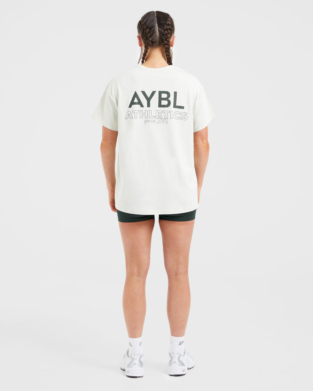 AYBL Athletics Oversized T Shirt - Off Blanc/Vert