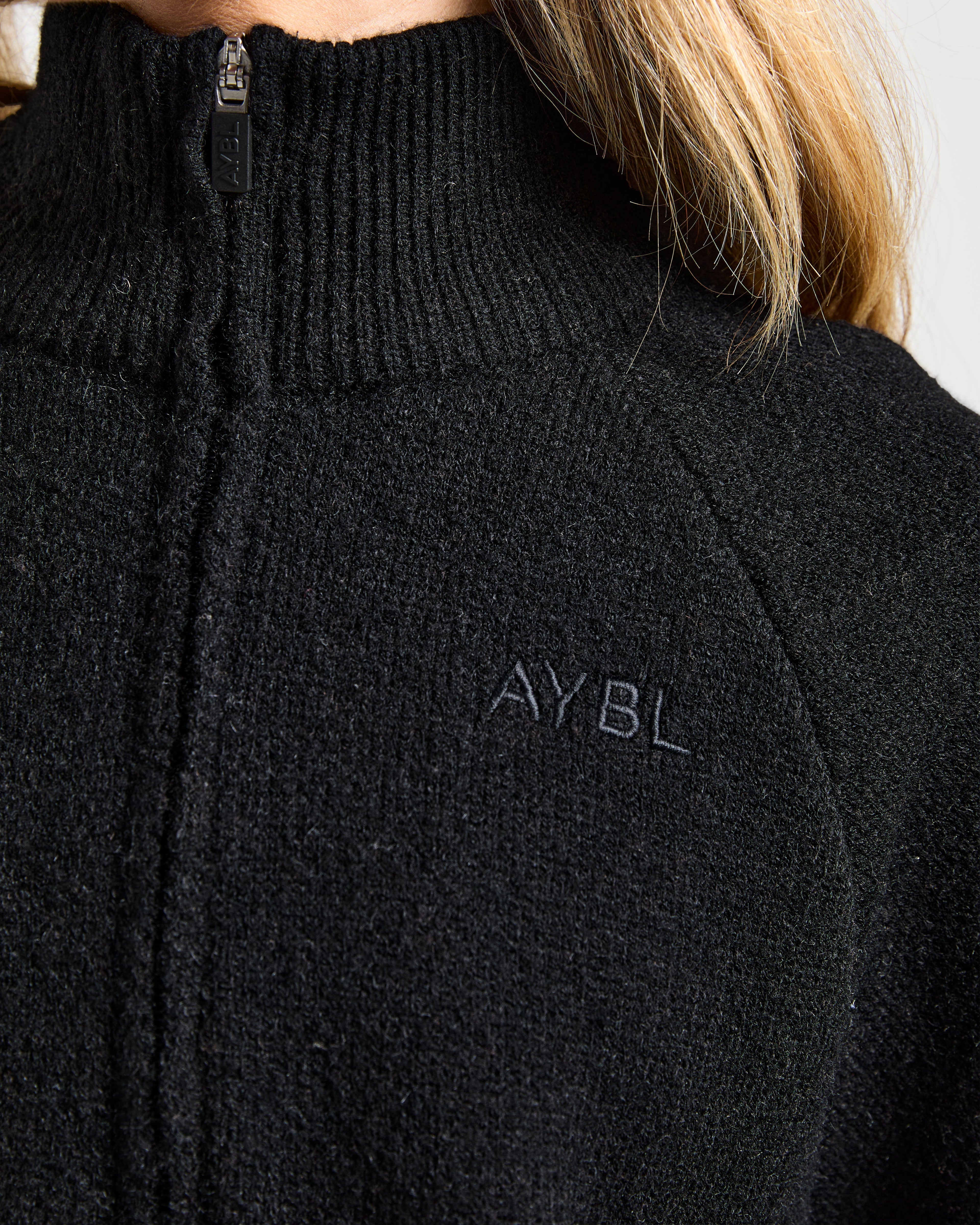 Soft Oversized Knitted 1/4 Zip - Noir